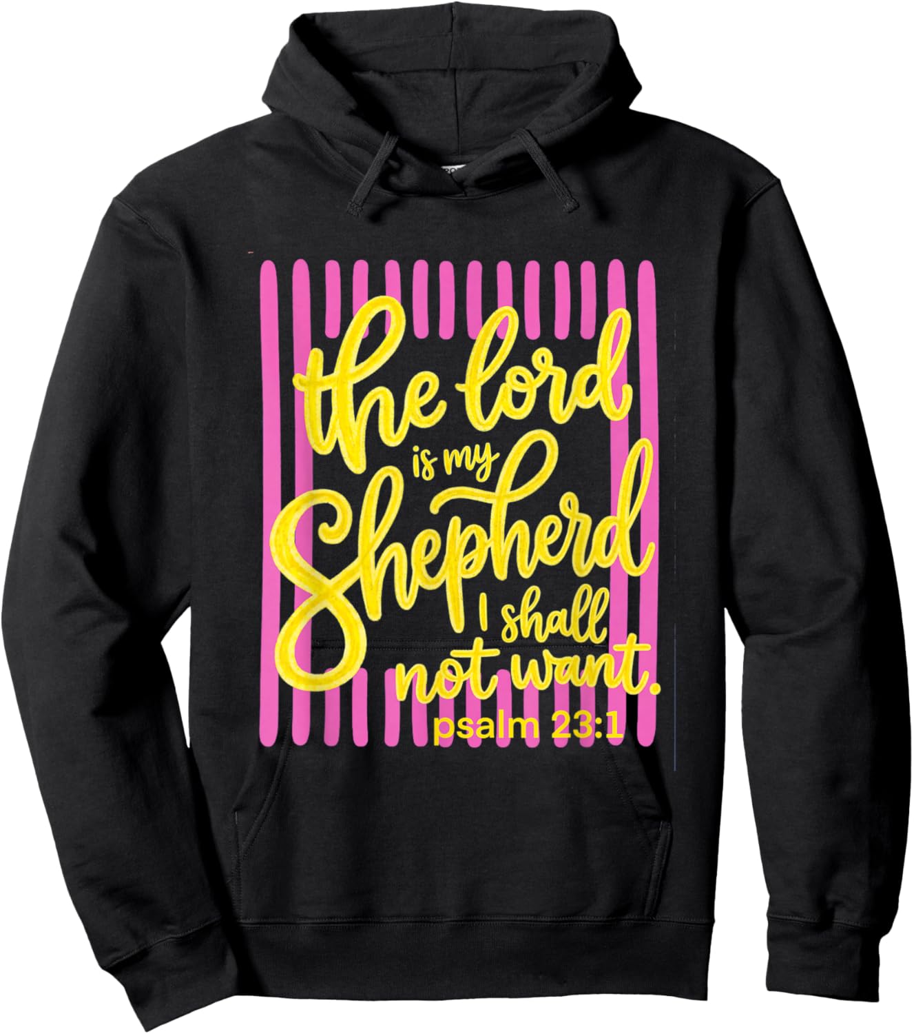 The Lord is My Shepherd Psalm 23 Faith Scripture Hoodie - Hoodie | Black