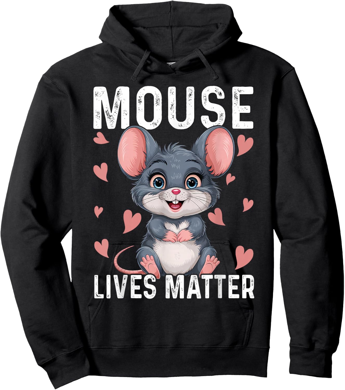 Funny Mice Design Mouse Lives Matter Hoodie - Hoodie | Black