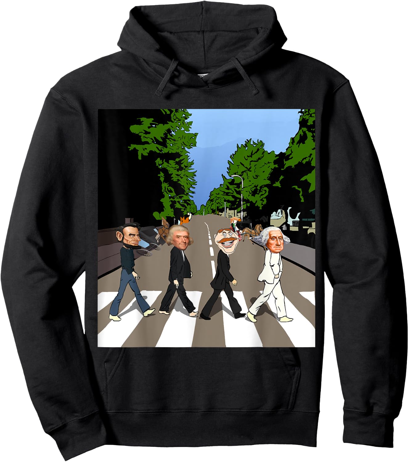 Presidents Day Shirt Lincoln, Washington,Jefferson,Theodore Hoodie - Hoodie | Black