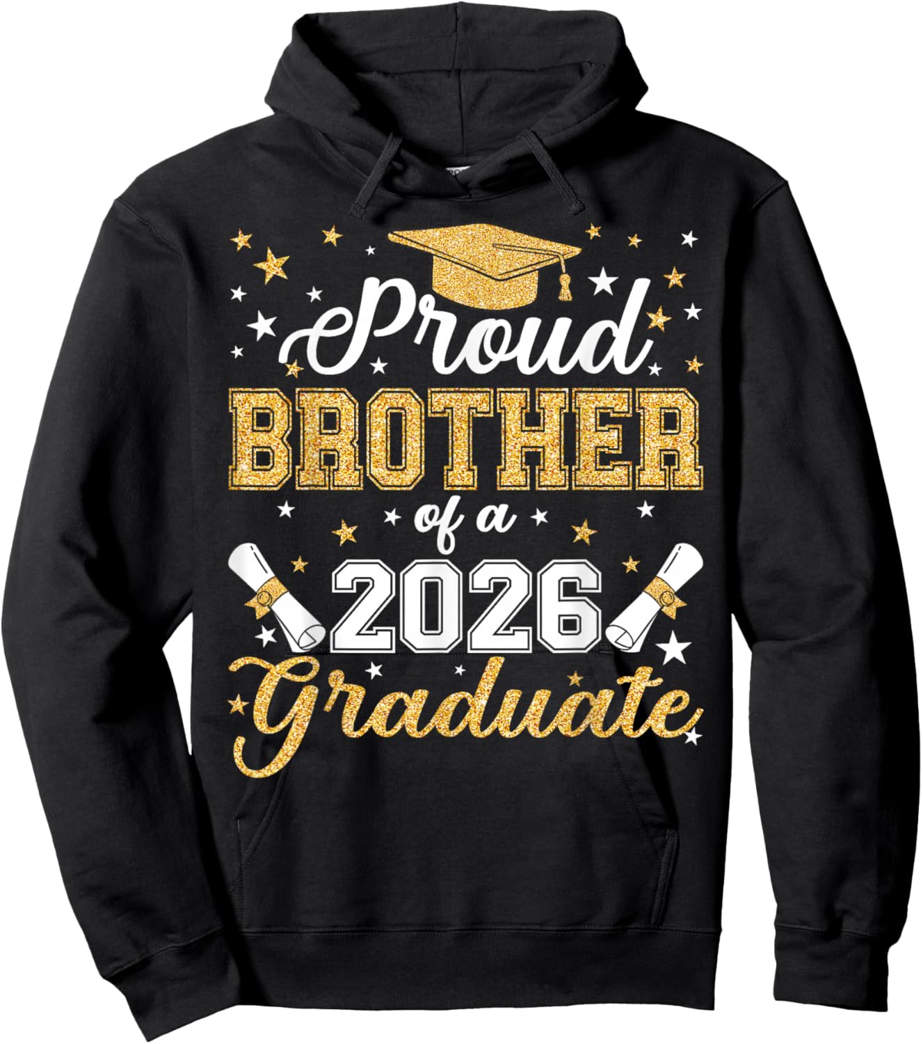 Proud Brother of A Class of 2026 Graduate Senior Graduation Hoodie - Hoodie | Black