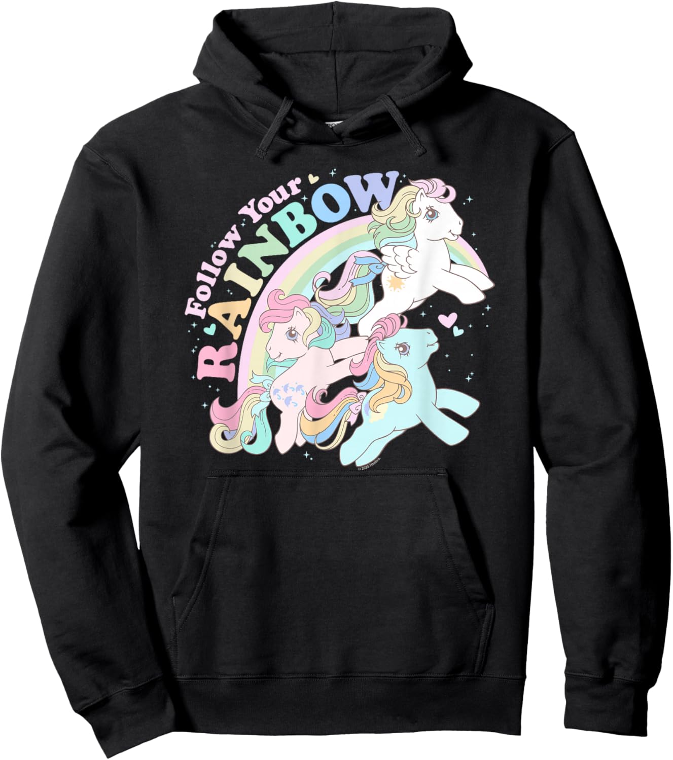 My Little Pony Pride Follow Your Rainbow Retro Group Shot Hoodie - Hoodie | Black