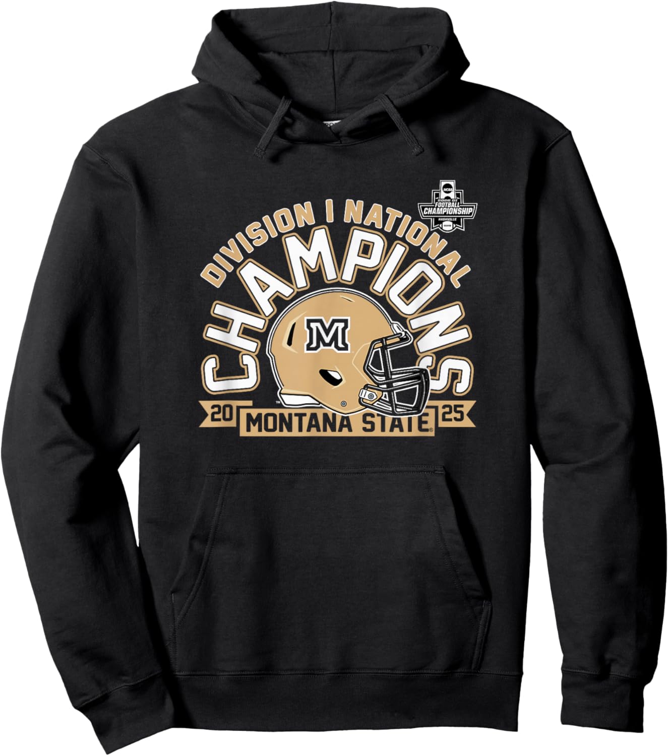 Montana State Bobcats National Champs 2025 Football Helmet Hoodie - Hoodie | Black