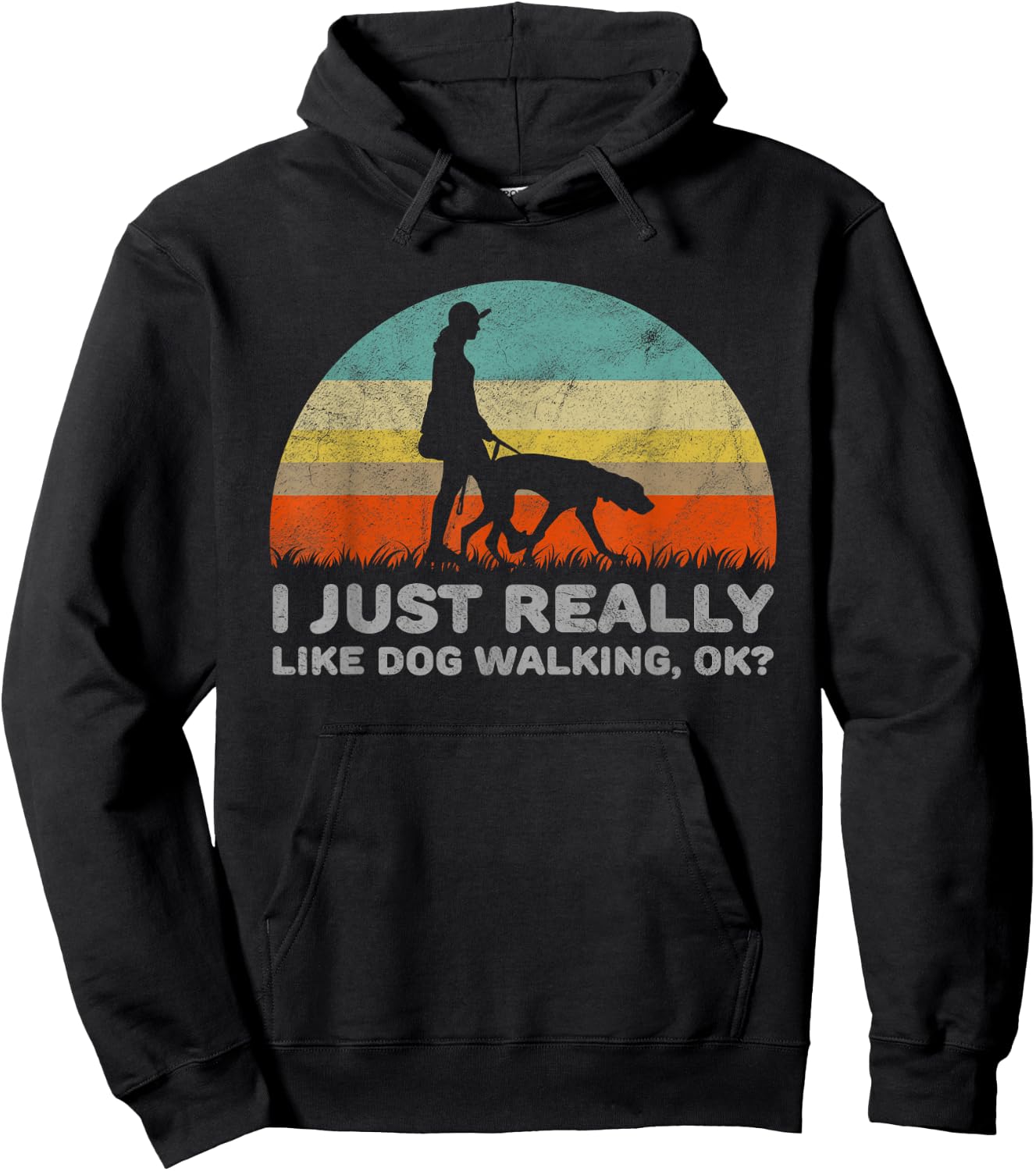 Funny I Just Really Like Dog Walking OK Hoodie - Hoodie | Black