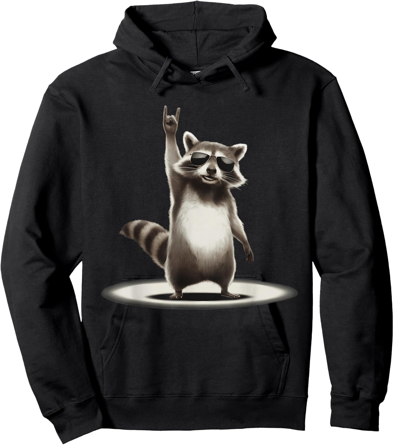 Raccoon Rock Music Men Kids Women Funny Raccoon Hoodie - Hoodie | Black