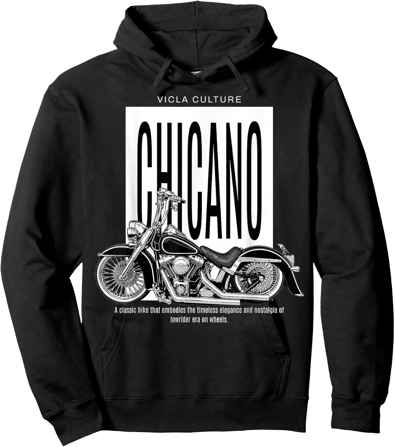 Vicla Culture, Cholo Latino Biker Chicano Motorcycles Hoodie - Hoodie | Black