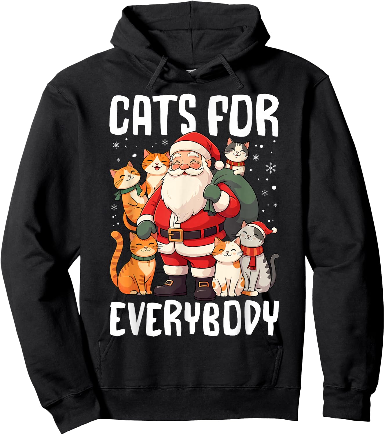 Cats For Everybody Christmas Santa with Cats Hoodie - Hoodie | Black