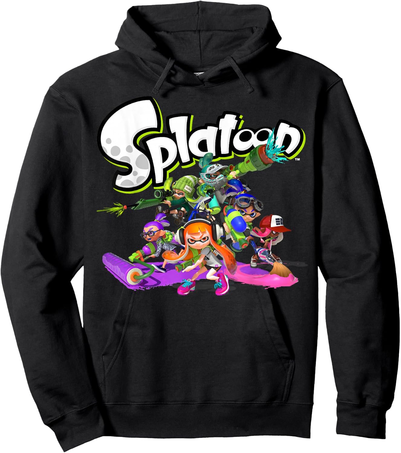 Splatoon Logo Teams Group Shot Hoodie - Hoodie | Black