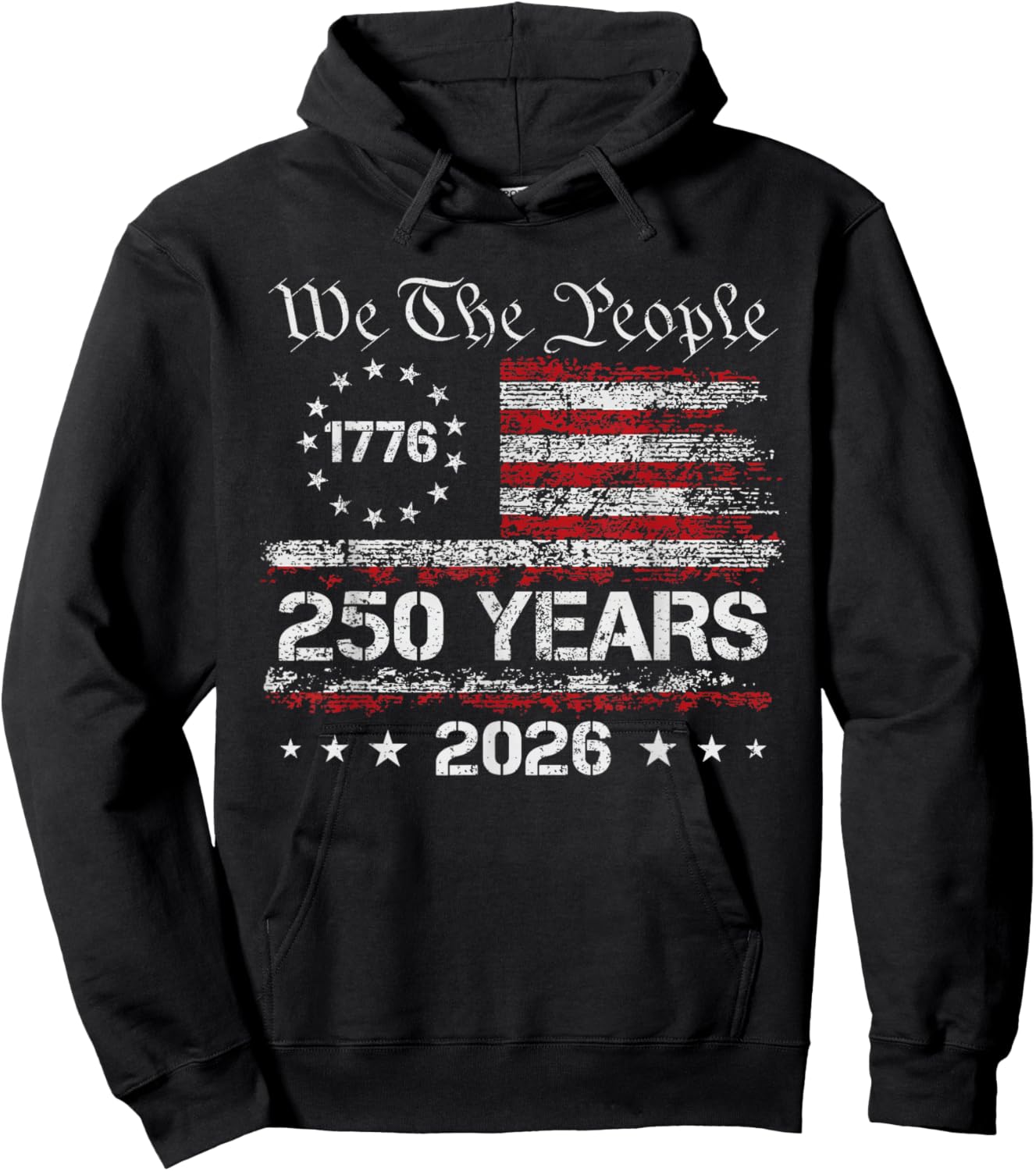 250 Years American 250th Anniversary USA Patriotic 4th July Hoodie - Hoodie | Black