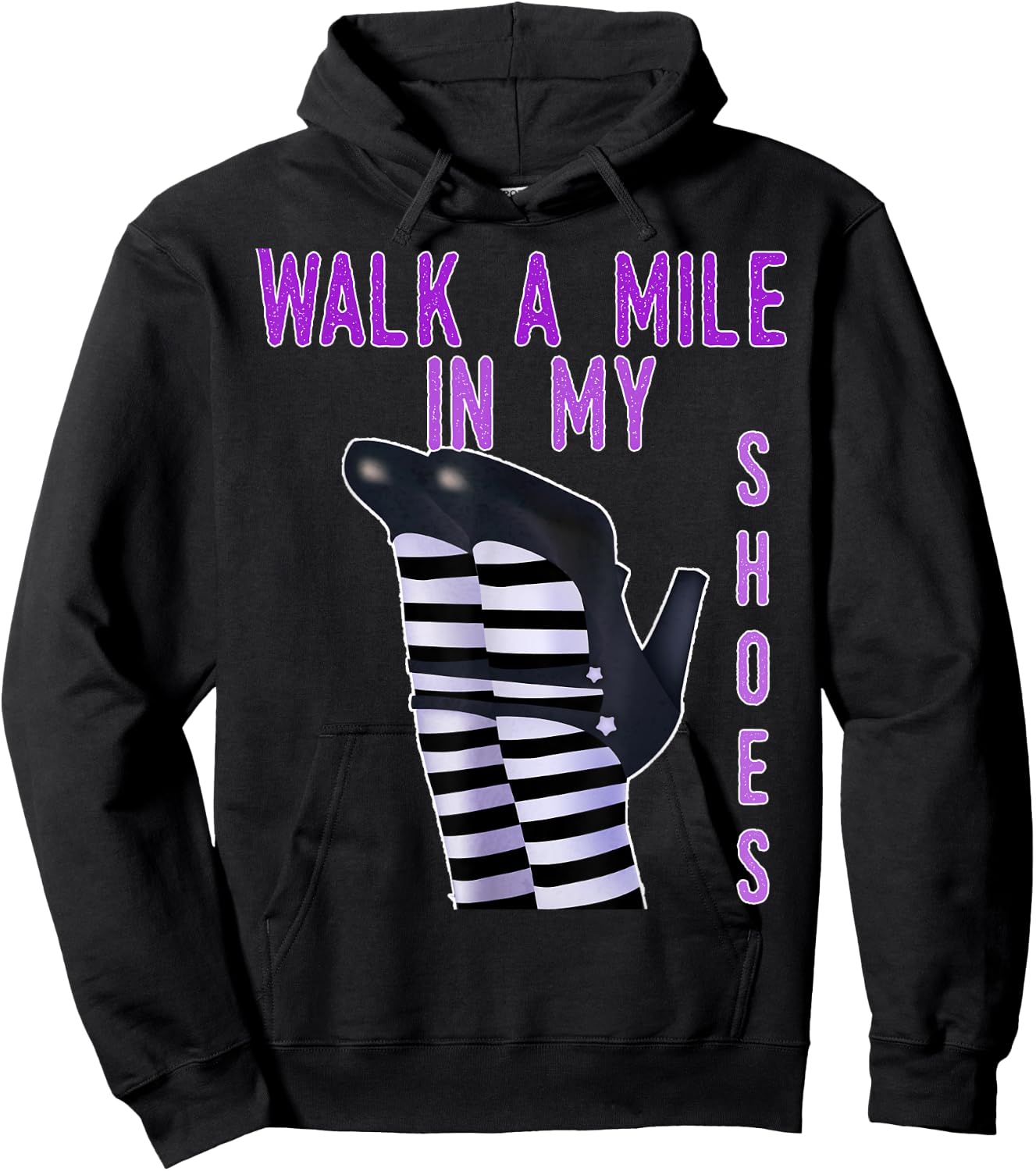 Happy Halloween Walk a Mile in my Shoes Witch Hoodie - Hoodie | Black