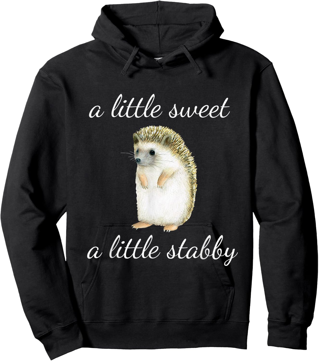 Cute Hedgehog A Little Sweet A Little Stabby Kids Hoodie - Hoodie | Black