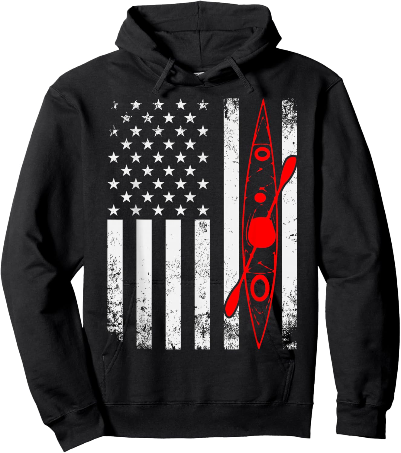Kayak Lover Kayaking Canoe Paddling Water Sport Flag Kayaker Hoodie - Hoodie | Black