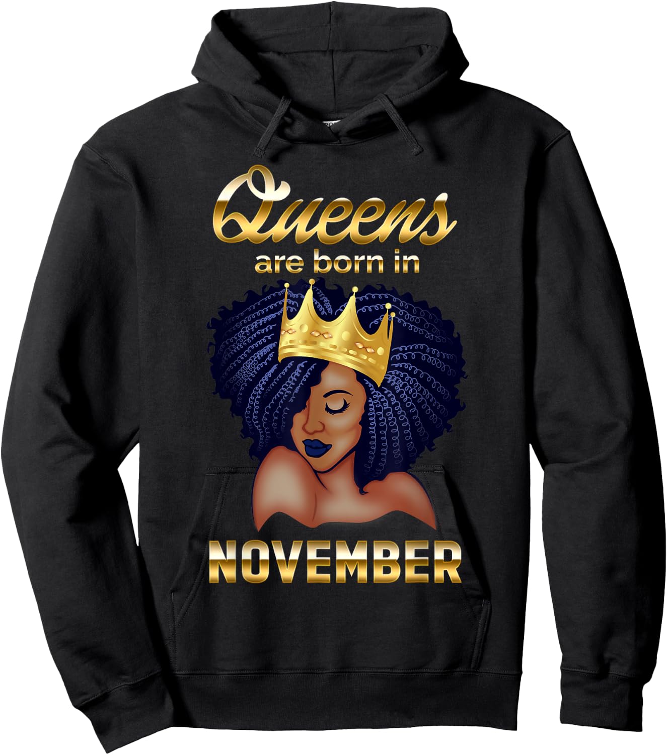 Queens Are Born In November Birthday for Black Women Hoodie - Hoodie | Black