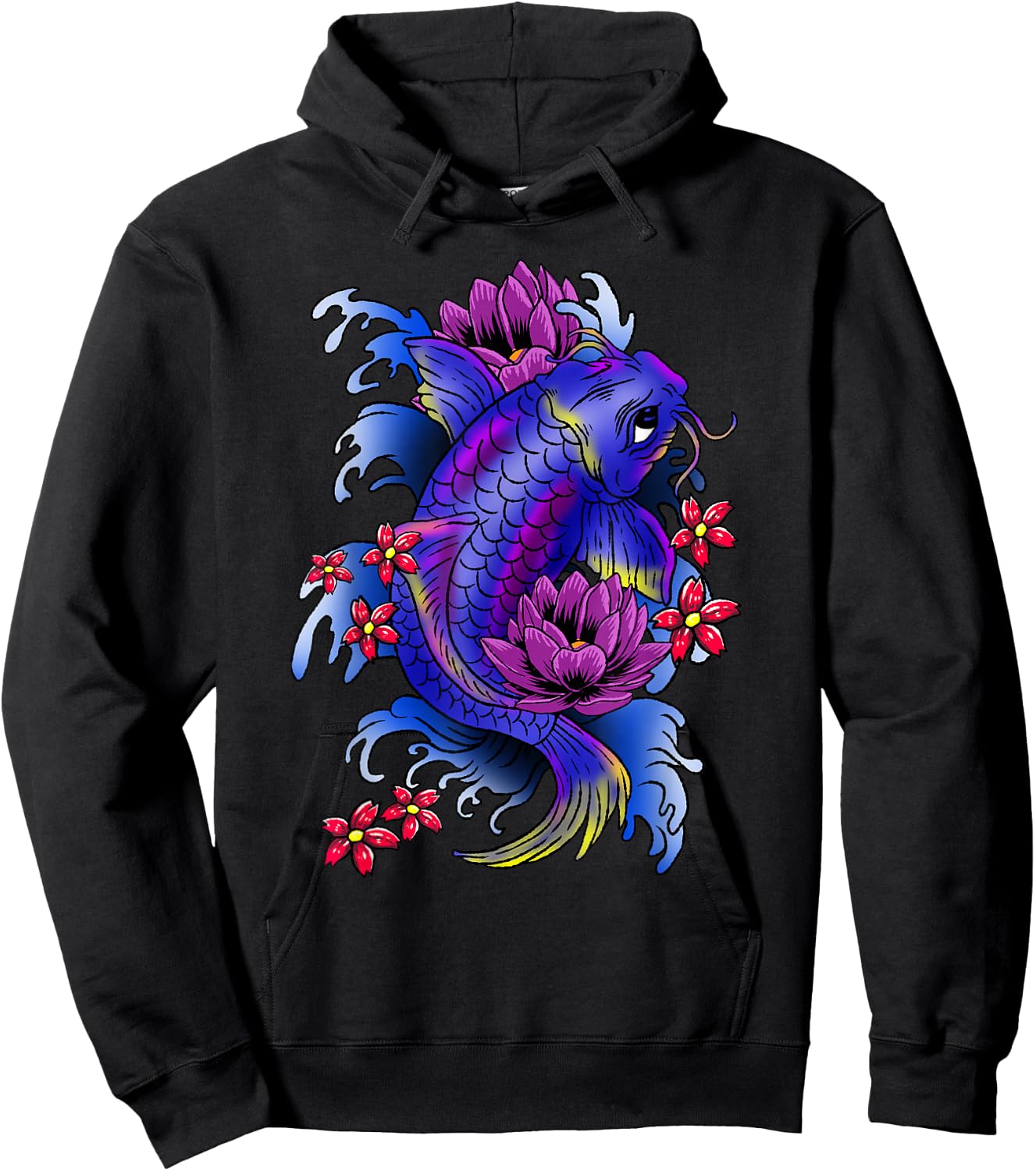 Koi Fish Japan Style Fish Japanese Carp Tea Gift Hoodie - Hoodie | Black