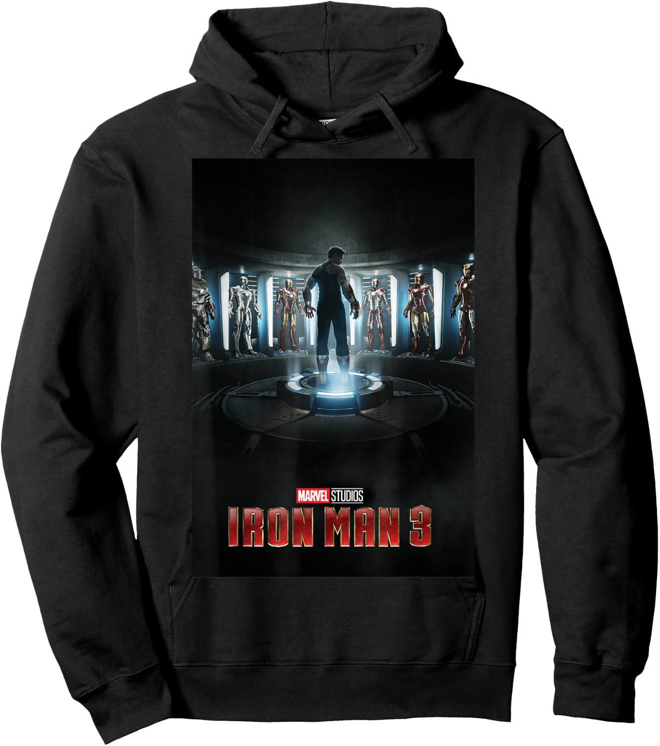Marvel Studios Iron Man 3 Movie Poster Graphic Hoodie - Hoodie | Black