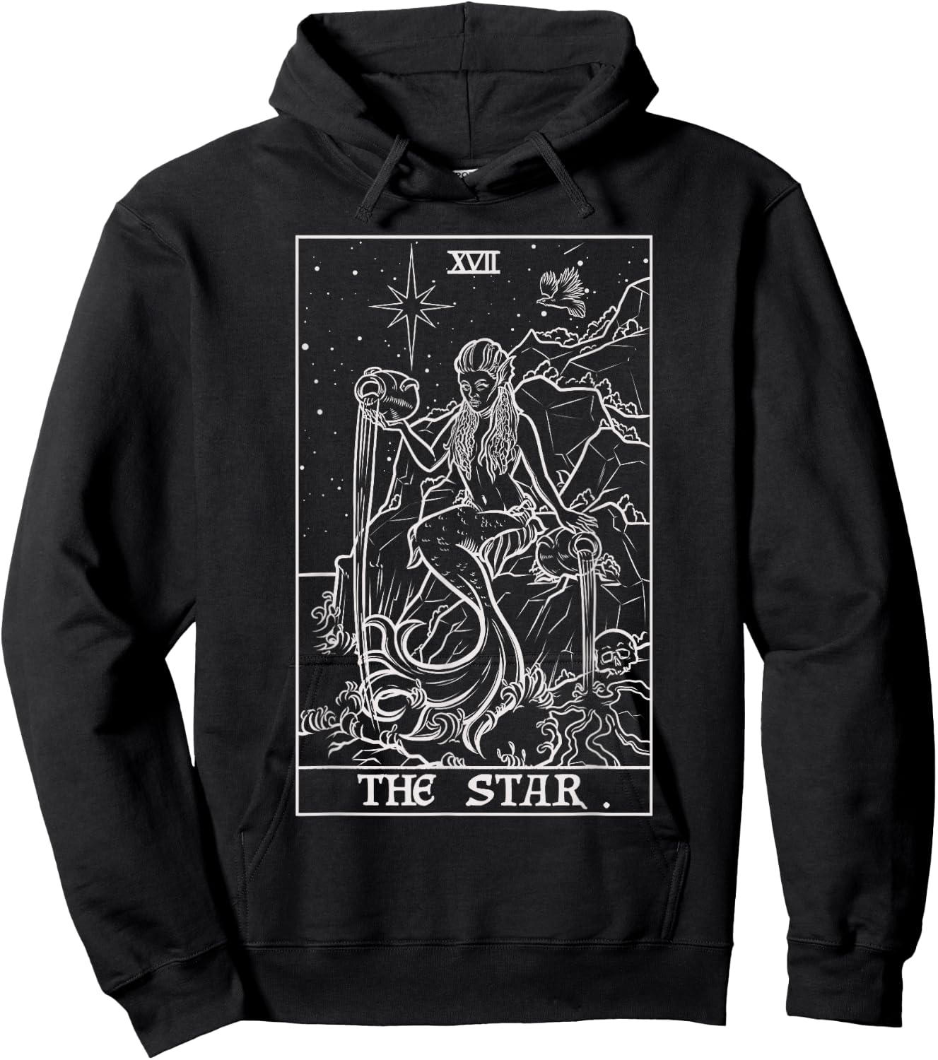 The Star Tarot Card Halloween Mermaid Gothic Witch Horror Hoodie - Hoodie | Black