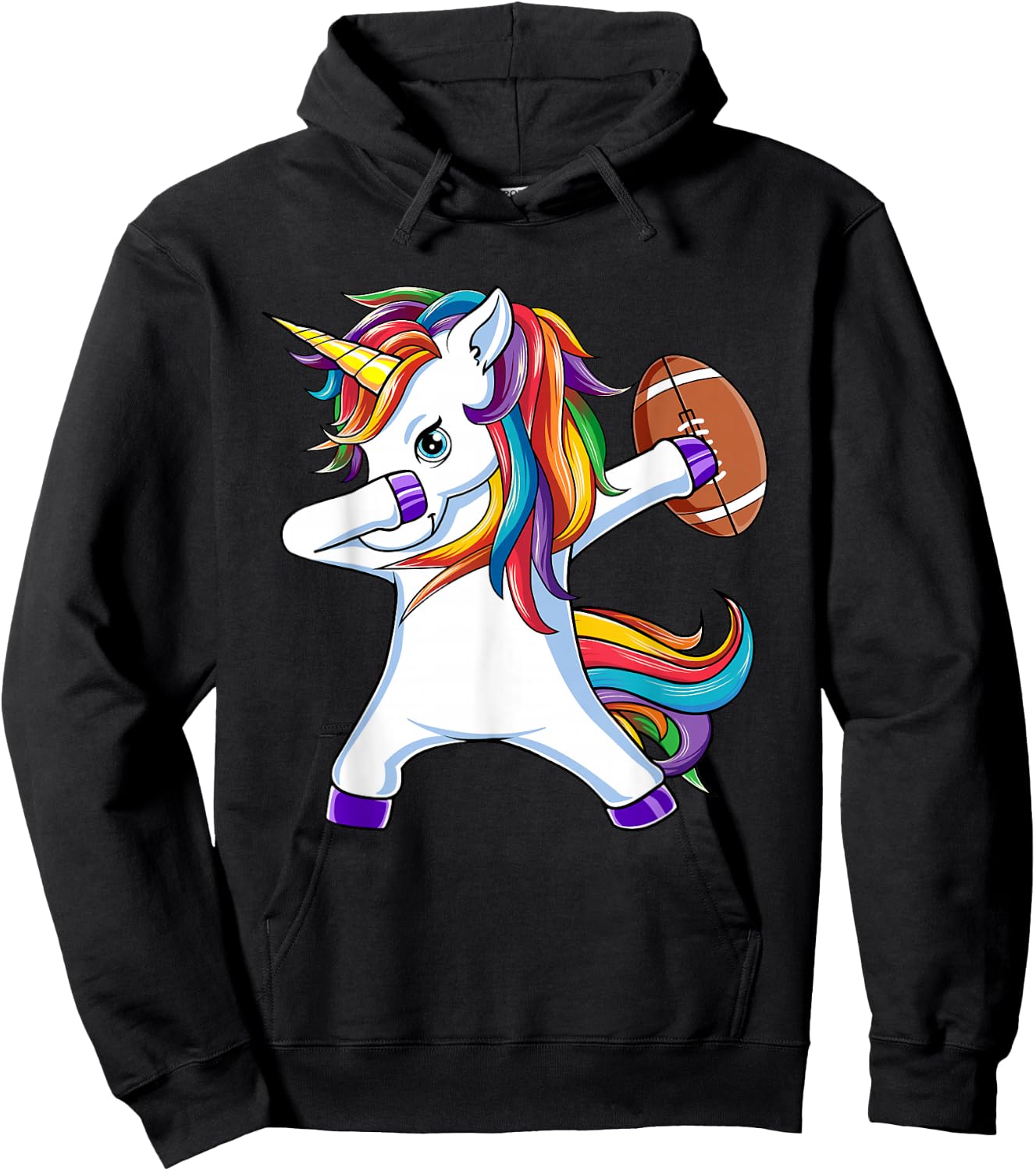 Funny Dabbing Unicorn American Football Gift Girls Women Hoodie - Hoodie | Black