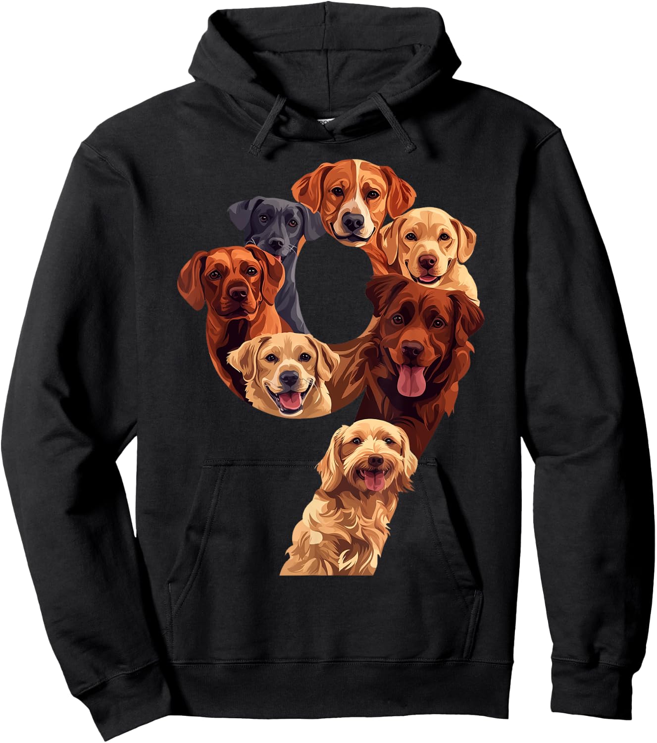 Fun 9th Birthday Dog Puppy Themed 9 Years Old Kids Boys Girl Hoodie - Hoodie | Black