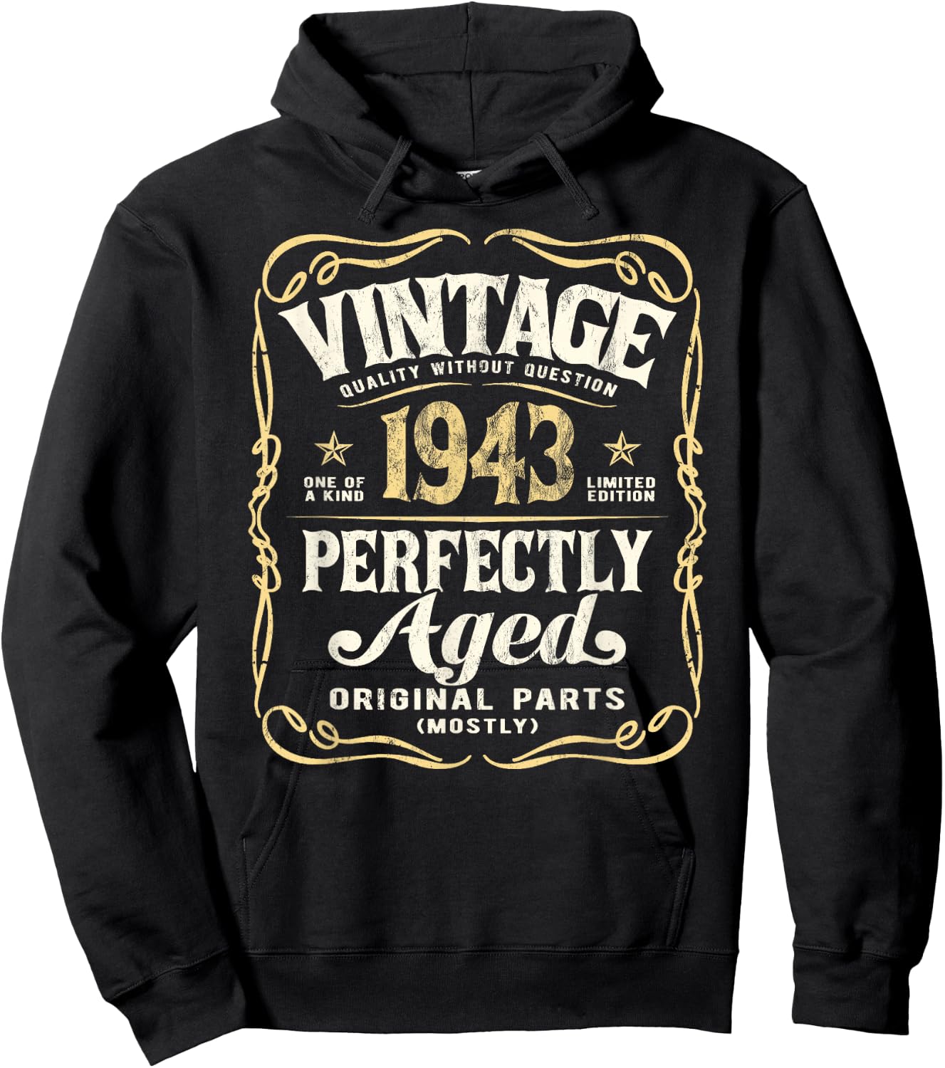 Vintage Born In 1943 Classic 82nd Birthday Hoodie - Hoodie | Black