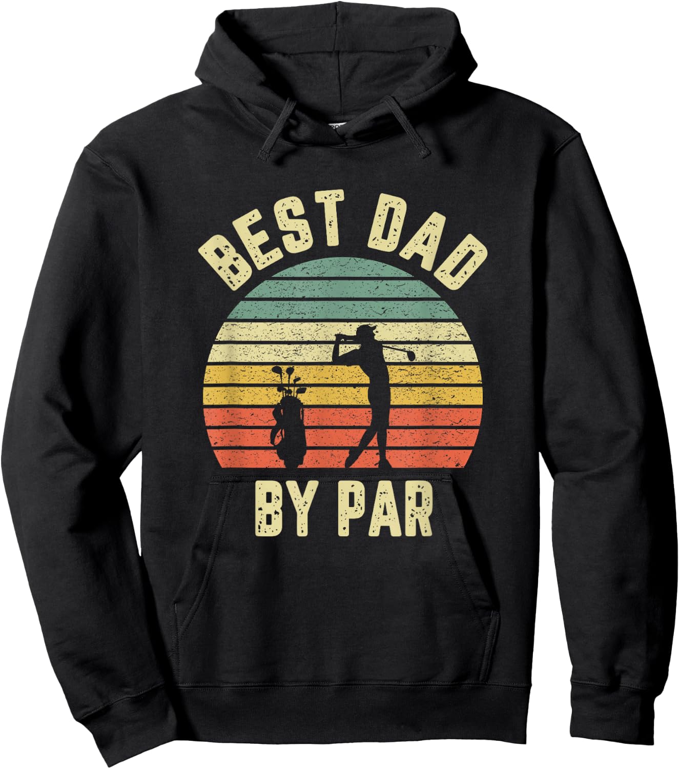 Vintage Best Dad by Par Father's Day Golfing Hoodie - Hoodie | Black