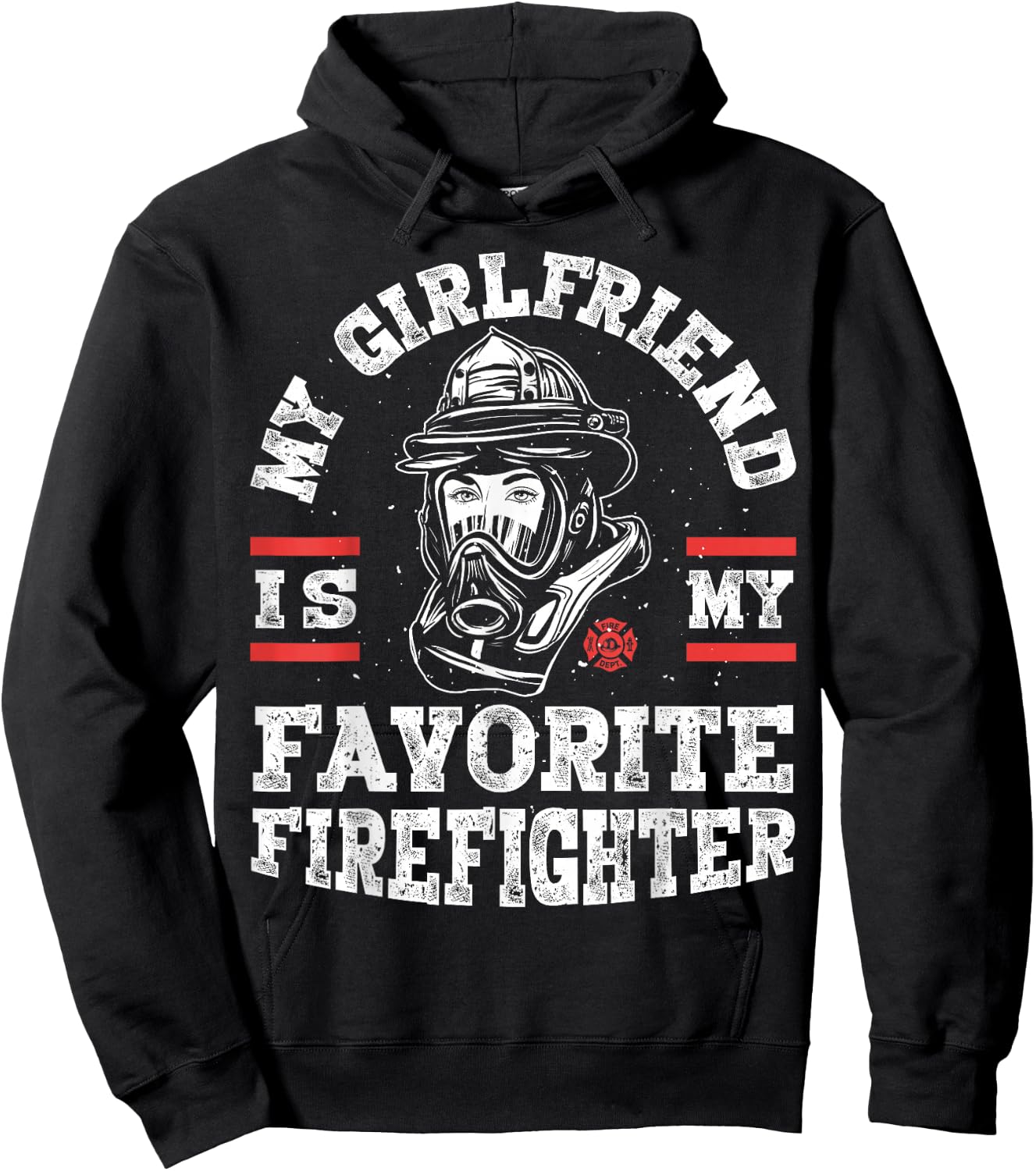 My Girlfriend Is My Favorite Firefighter Funny Boyfriend Hoodie - Hoodie | Black