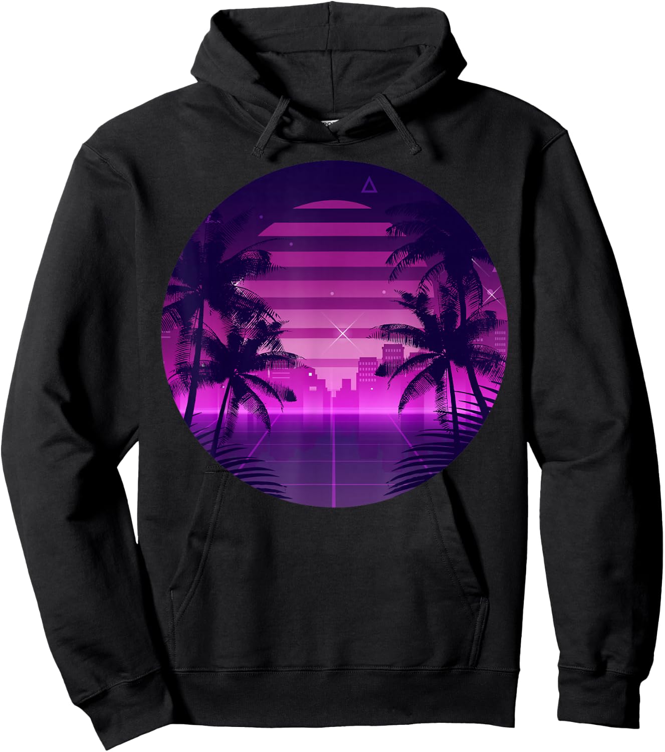 Retro Synthwave Vaporwave 80s Style Design - Palm Trees Hoodie - Hoodie | Black