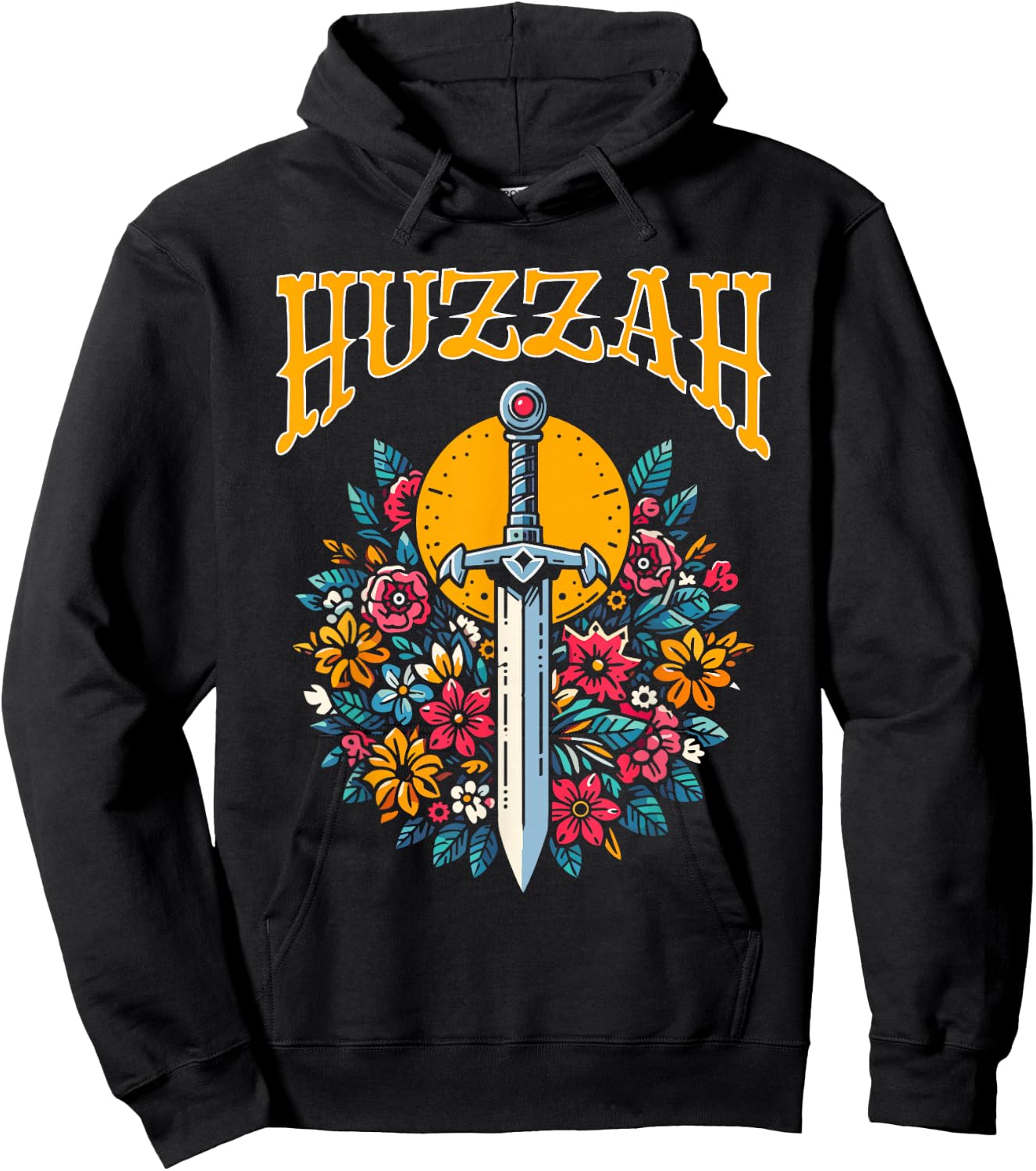 Middle Age Huzzah - Historical Ren Faire Renaissance Fair Hoodie - Hoodie | Black