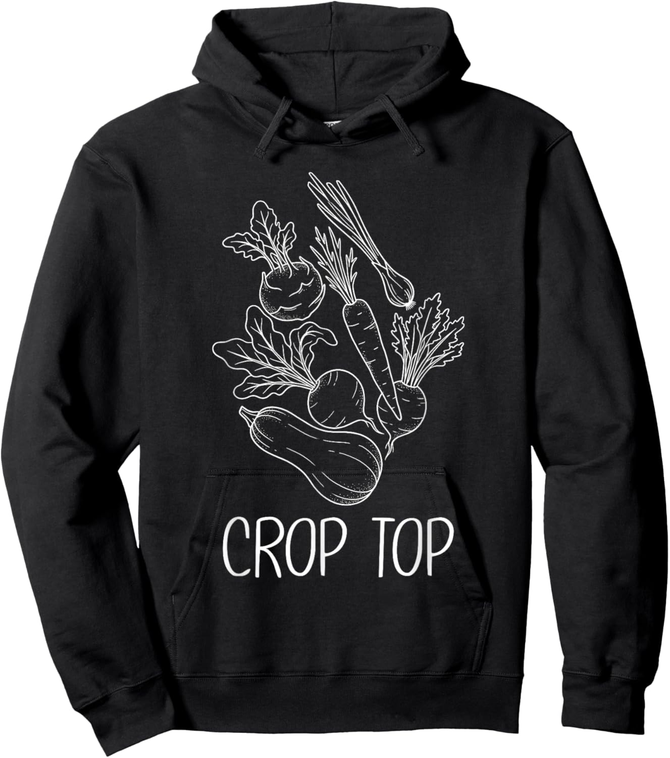 Funny Crop Top Gardening Pun Vegetable Garden Plant Women Hoodie - Hoodie | Black
