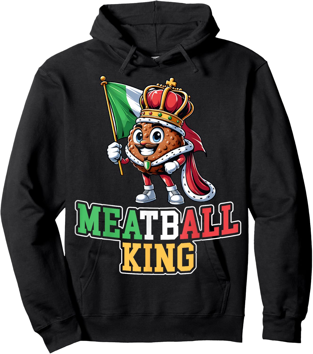 Meatball King - Funny Italian Food Meatballs Lover Men Hoodie - Hoodie | Black