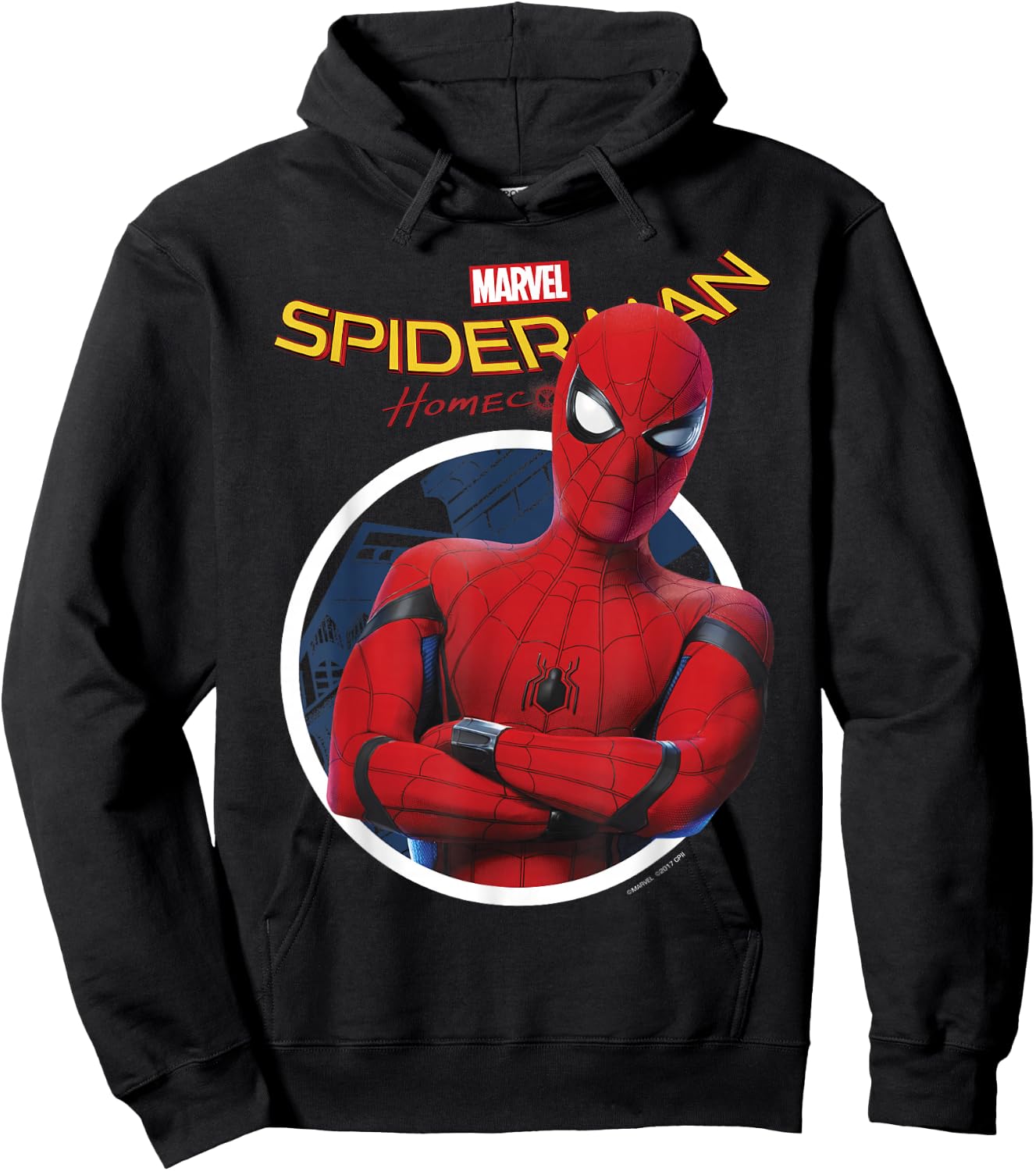 Marvel Spider-Man Homecoming Cross-Armed Evil Eye Hoodie - Hoodie | Black