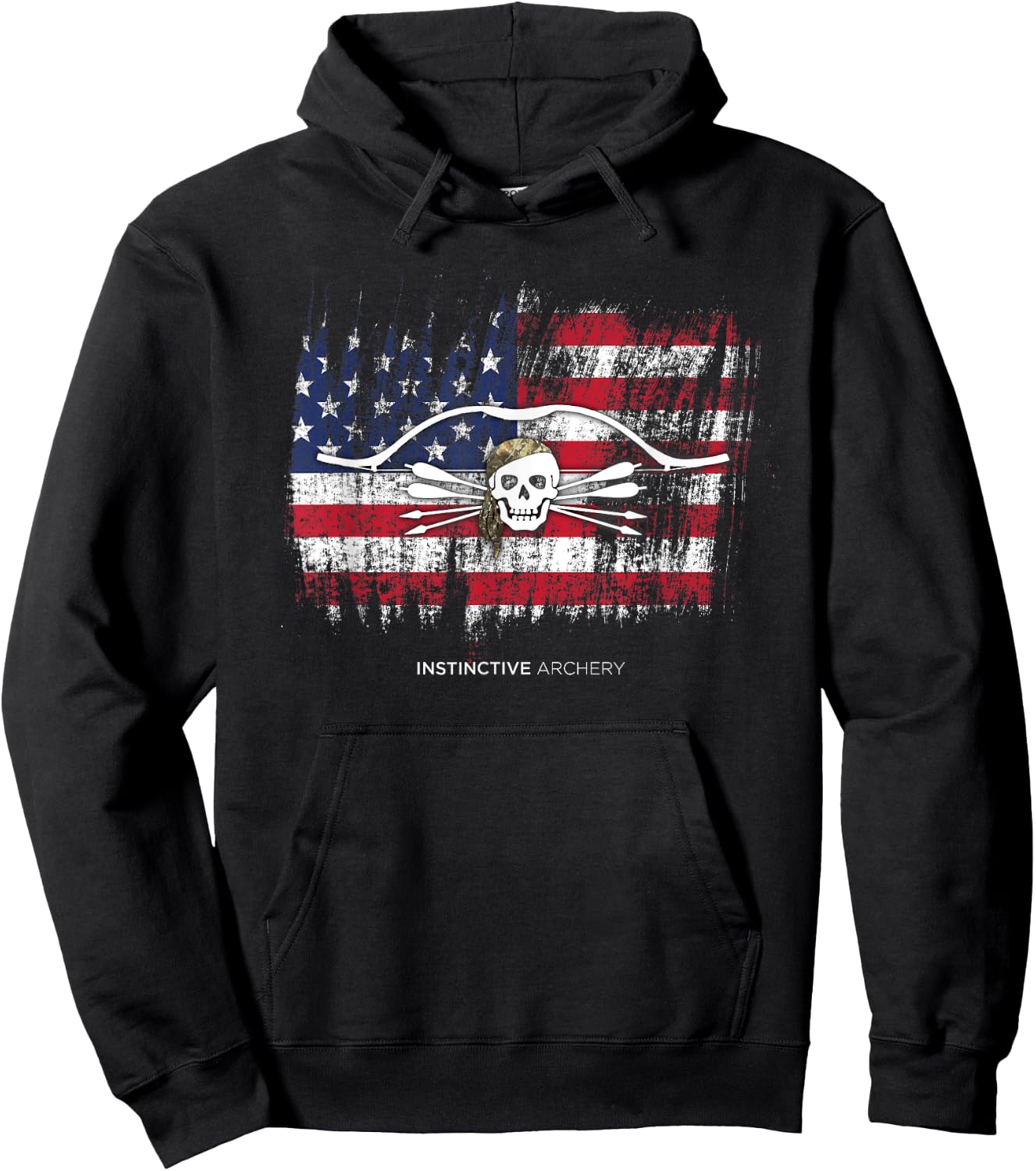 Pirate Archer - American Flag Hoodie - Hoodie | Black