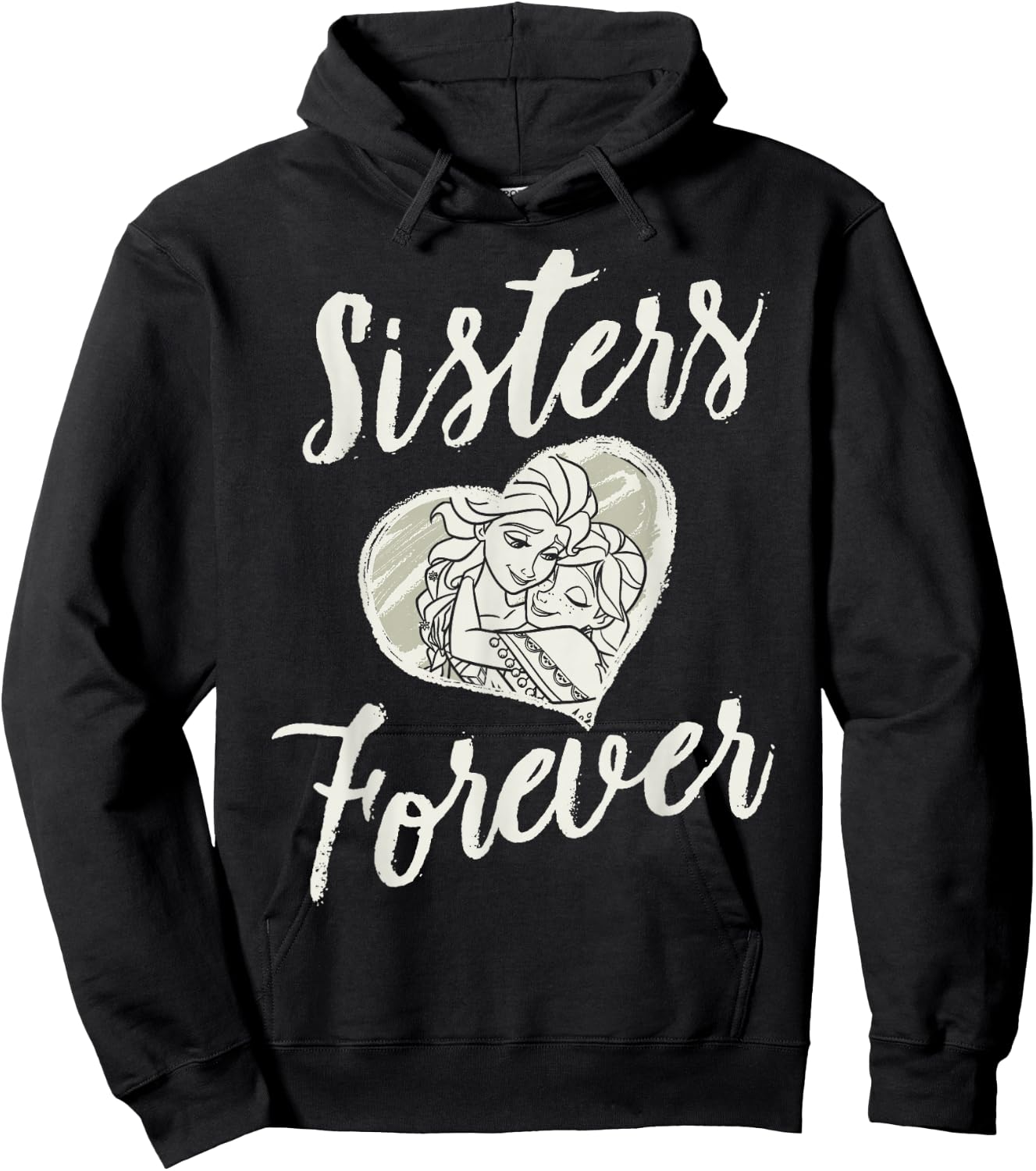 Disney Frozen Elsa Anna Sisters Forever Heart Hoodie - Hoodie | Black