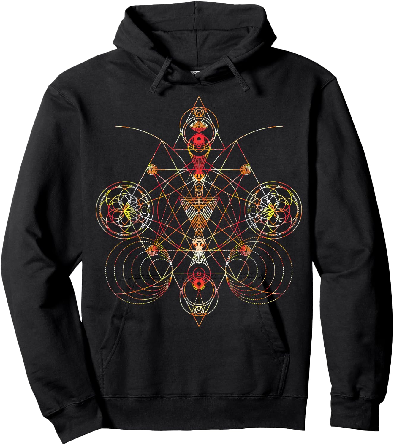 Geometric Shapes Circle Angles Pattern - Sacred Geometry Hoodie - Hoodie | Black