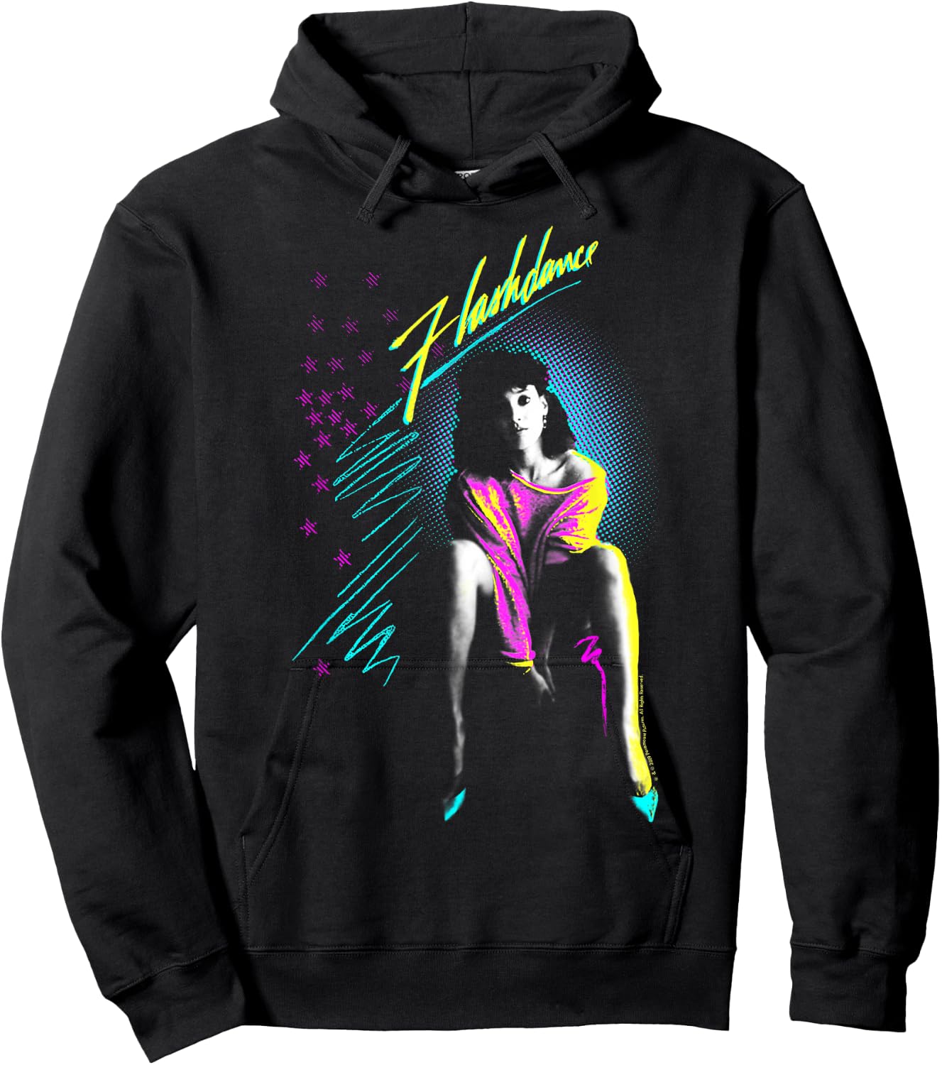 Flashdance Alex Owens Neon Title Logo Hoodie - Hoodie | Black