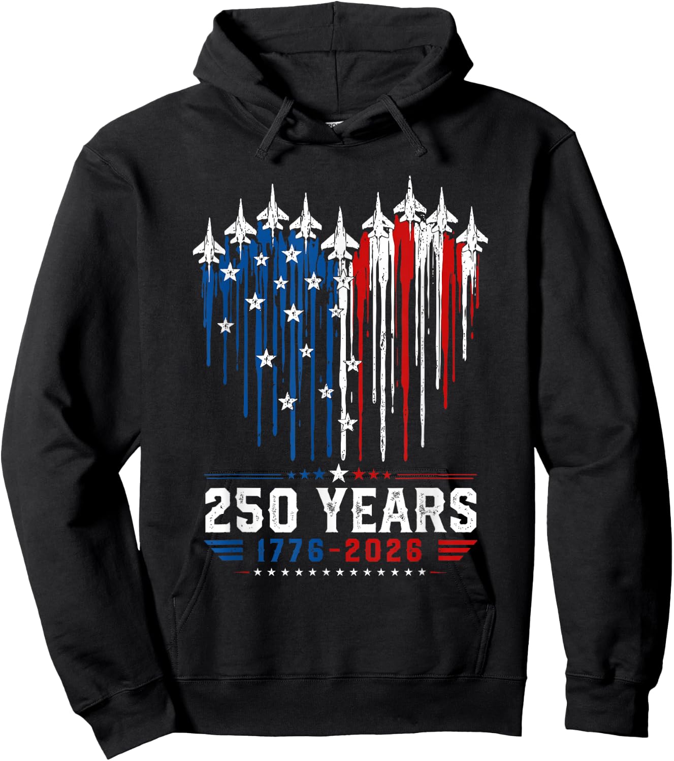 250th Anniversary USA Patriotic 250 Years American 4th July Hoodie - Hoodie | Black
