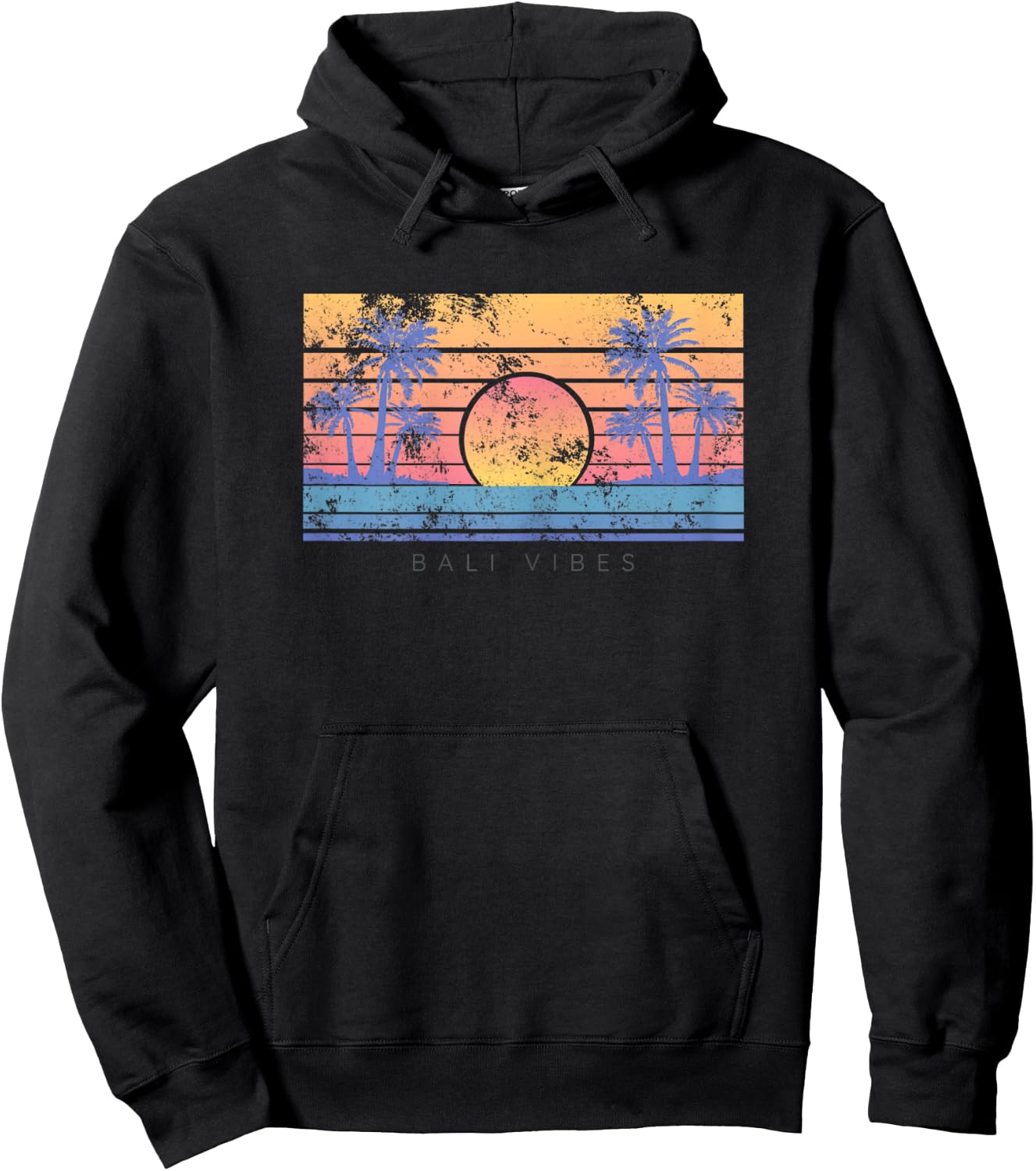 Bali Beach Vibes Distressed Women Hoodie - Hoodie | Black