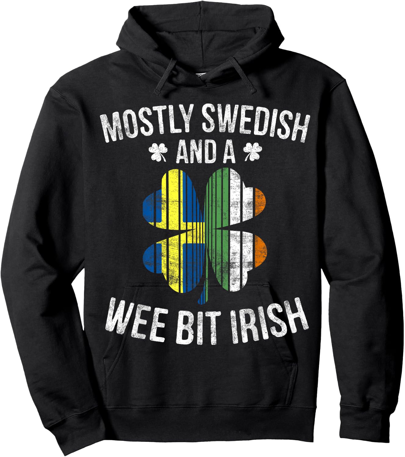 Swedish Wee Bit Irish Sweden St Patrick's Day Gifts Hoodie - Hoodie | Black