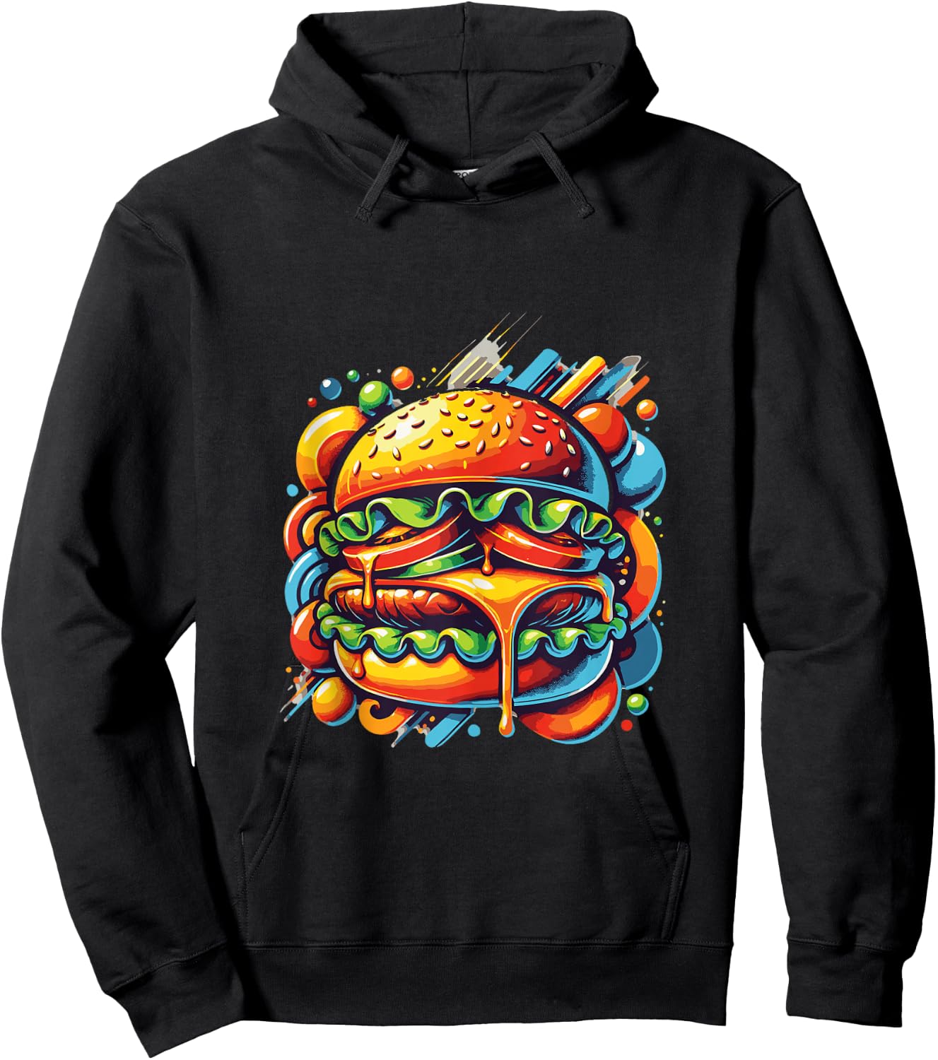 Cheeseburger Hamburger Burger Funny Food Graphic sarcastic Hoodie - Hoodie | Black