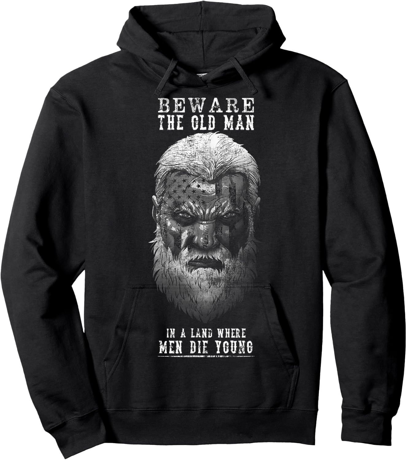 Beware The Old Man Hoodie - Hoodie | Black