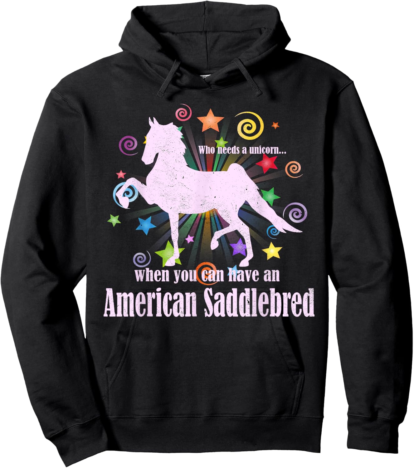 Unicorn Myths And Legends American Saddlebred Horse Hoodie - Hoodie | Black
