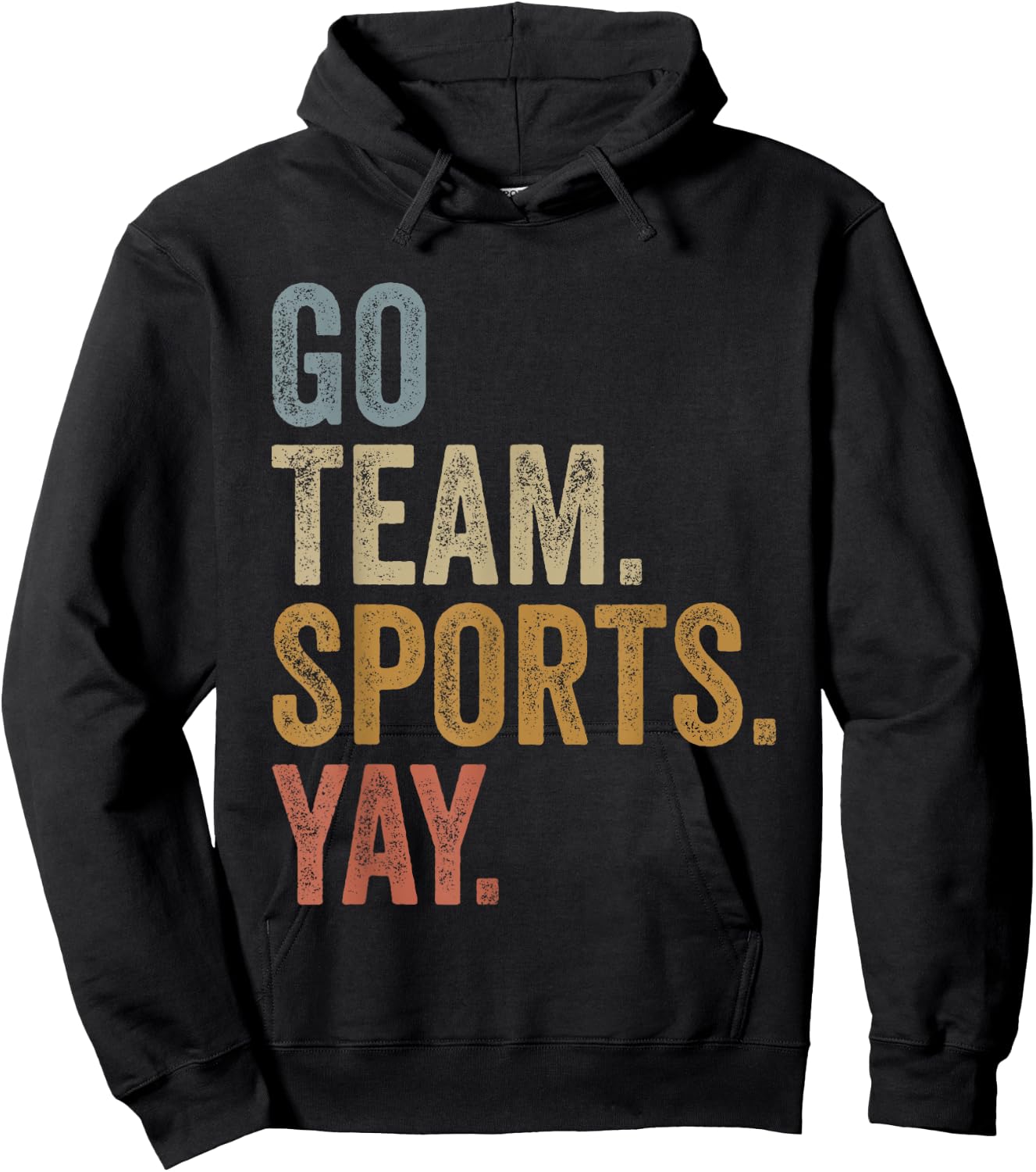 Vintage Go Team Sports Yay Funny Game Day Men Women Kids Hoodie - Hoodie | Black