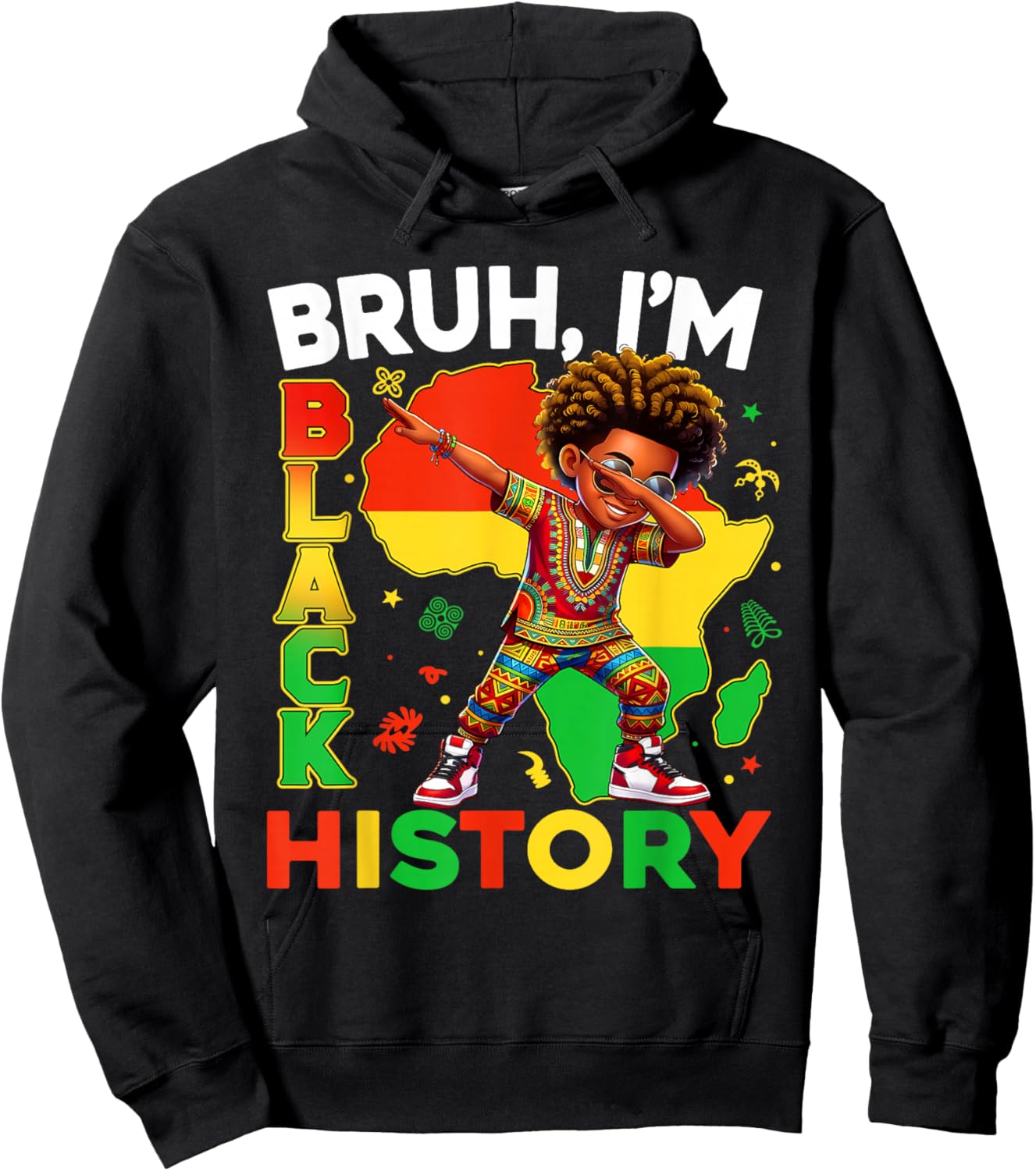 I Am Black History Month Dabbing Afro African Men Boys Kids Hoodie - Hoodie | Black