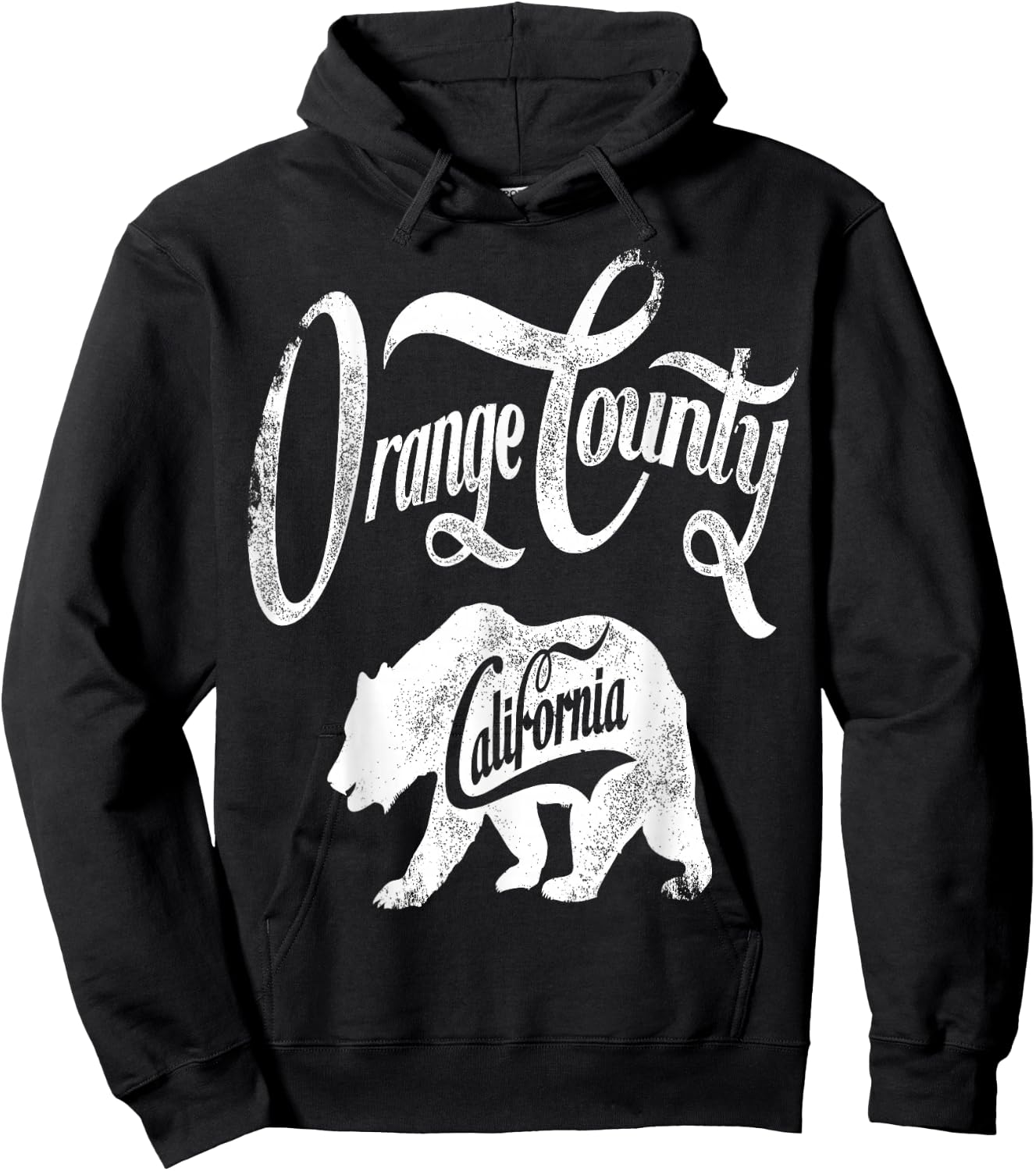 Bear Orange County California Vintage Retro Hoodie - Hoodie | Black