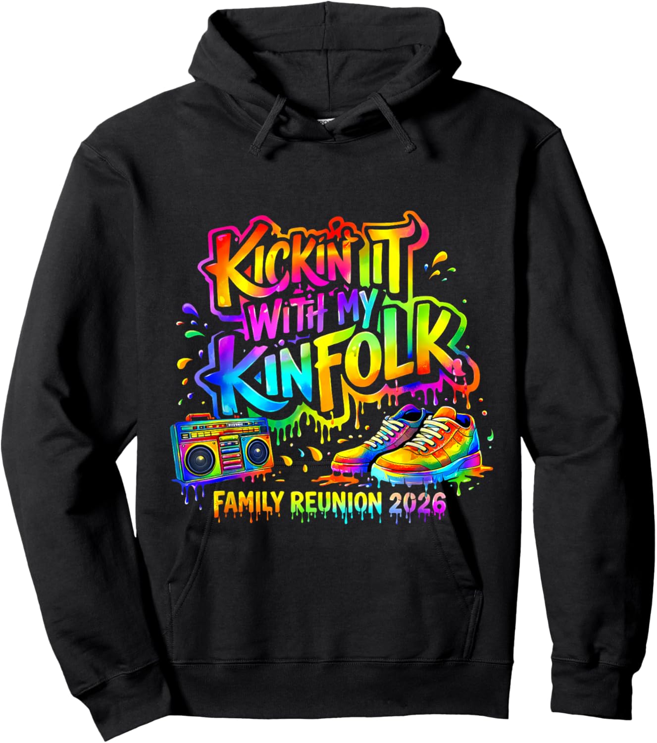 Kickin It with My Kinfolk Family Reunion 2026 Hoodie - Hoodie | Black