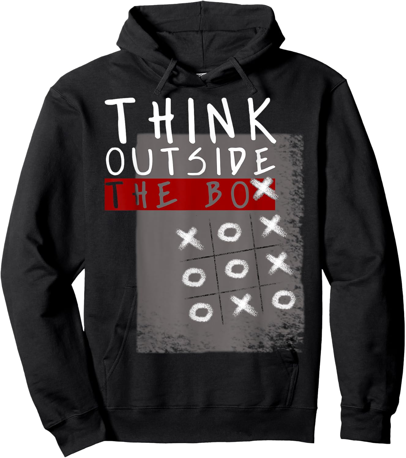 Think Outside The Box Funny Tic Tac Toe Geeks Gift Hoodie - Hoodie | Black
