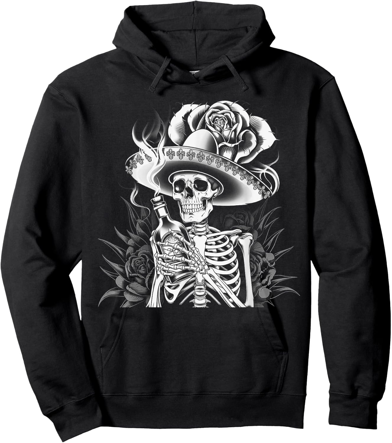 Mexico Vintage Skeleton Tequila Dia De Los Muertos Mexican Hoodie - Hoodie | Black