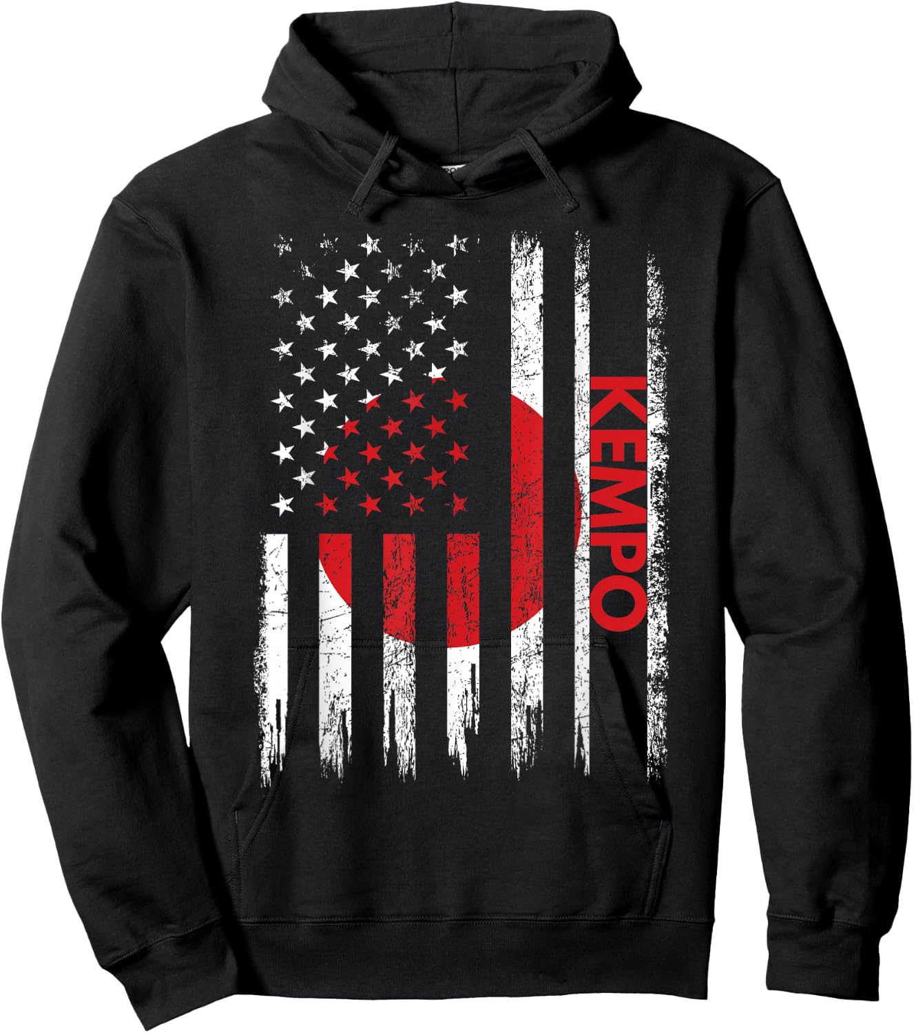 Kempo American Flag Karate Japanese Martial Arts Hoodie - Hoodie | Black