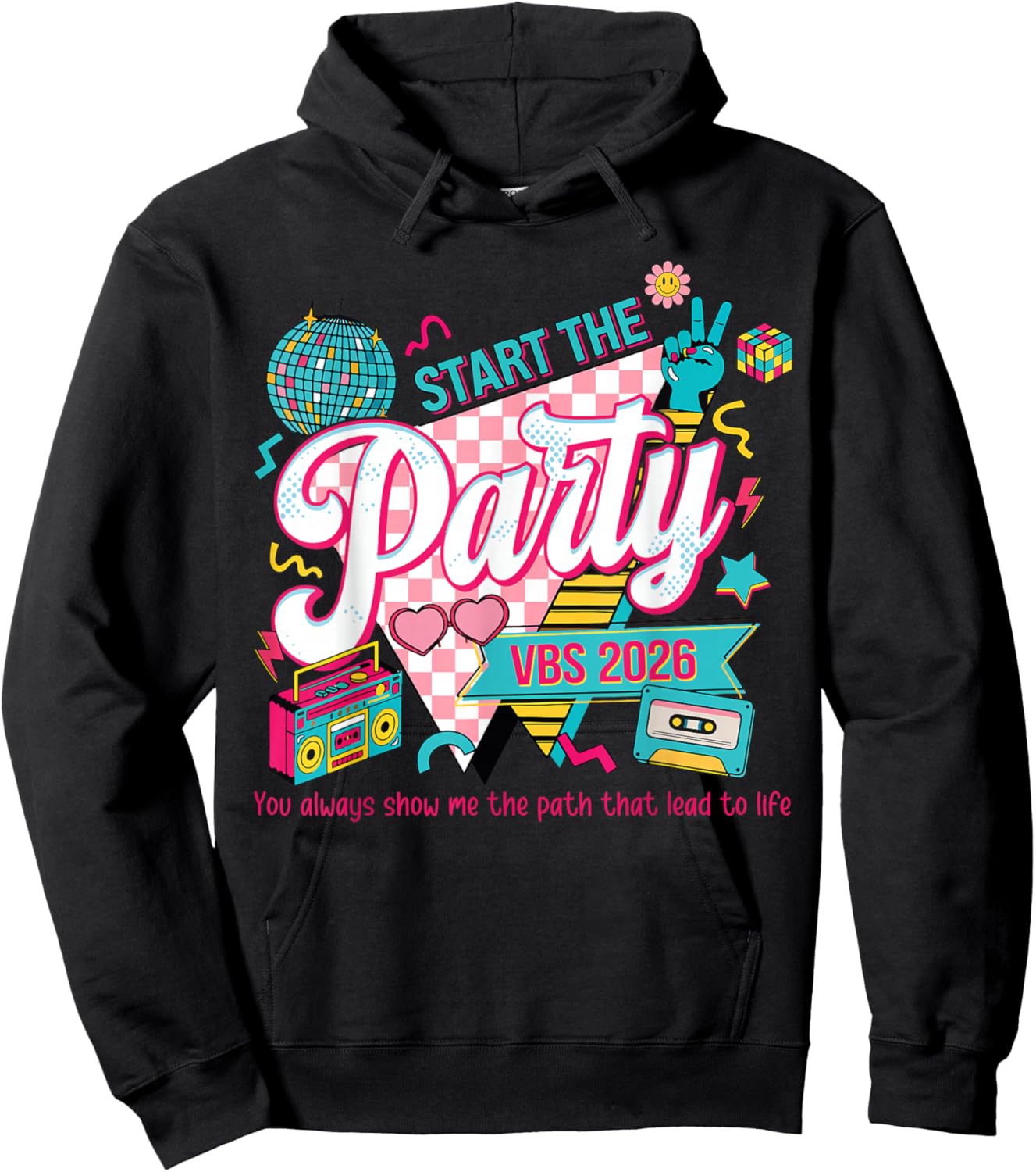 Cute Start The Party VBS 2026 VBS Week Vacation Bible School Hoodie - Hoodie | Black