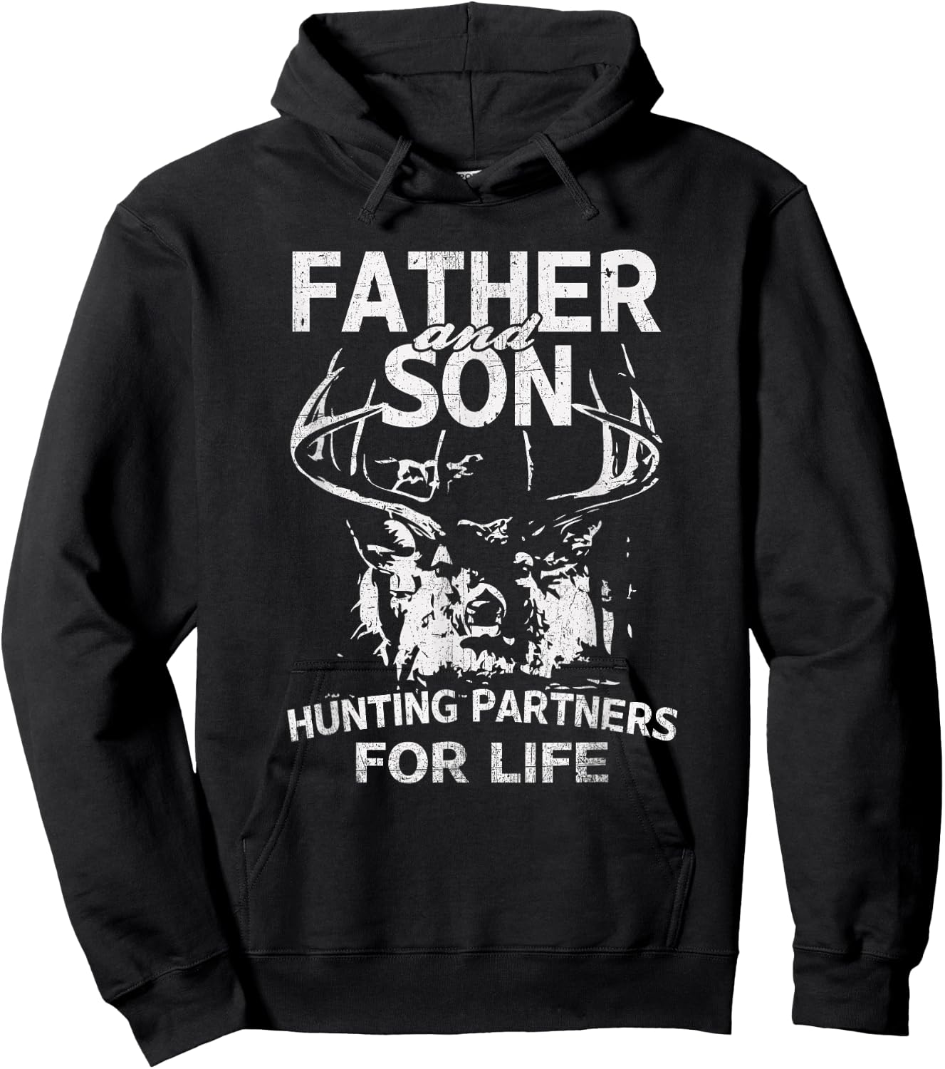 Father Son Hunting Partners for Life Trophy Buck Hoodie - Hoodie | Black