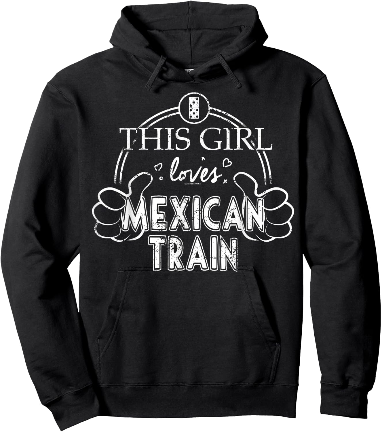 Girl Loves Mexican Train Mexican Dominoes Set Shirt Gift Hoodie - Hoodie | Black