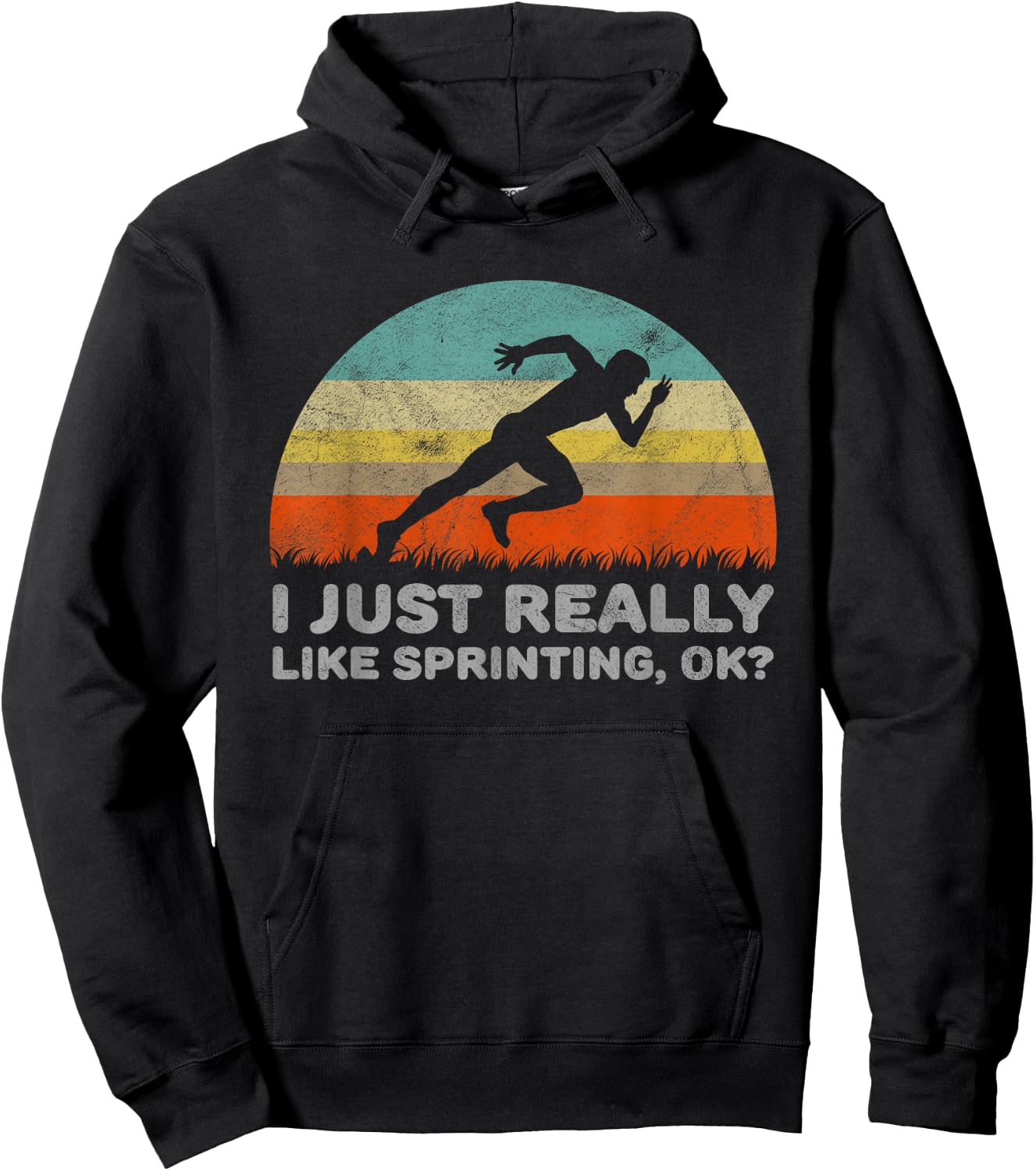 Funny I Just Really Like Sprinting OK Hoodie - Hoodie | Black
